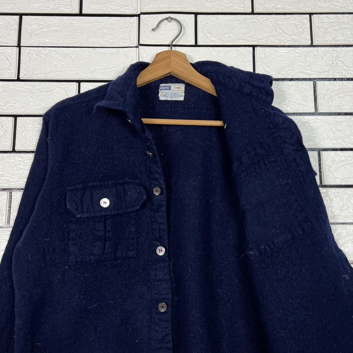 Vintage Vintage 90's GDC Wool Flannel Work Shirt Jacket #4159-C190 Size US L / EU 52-54 / 3 - 9 Thumbnail