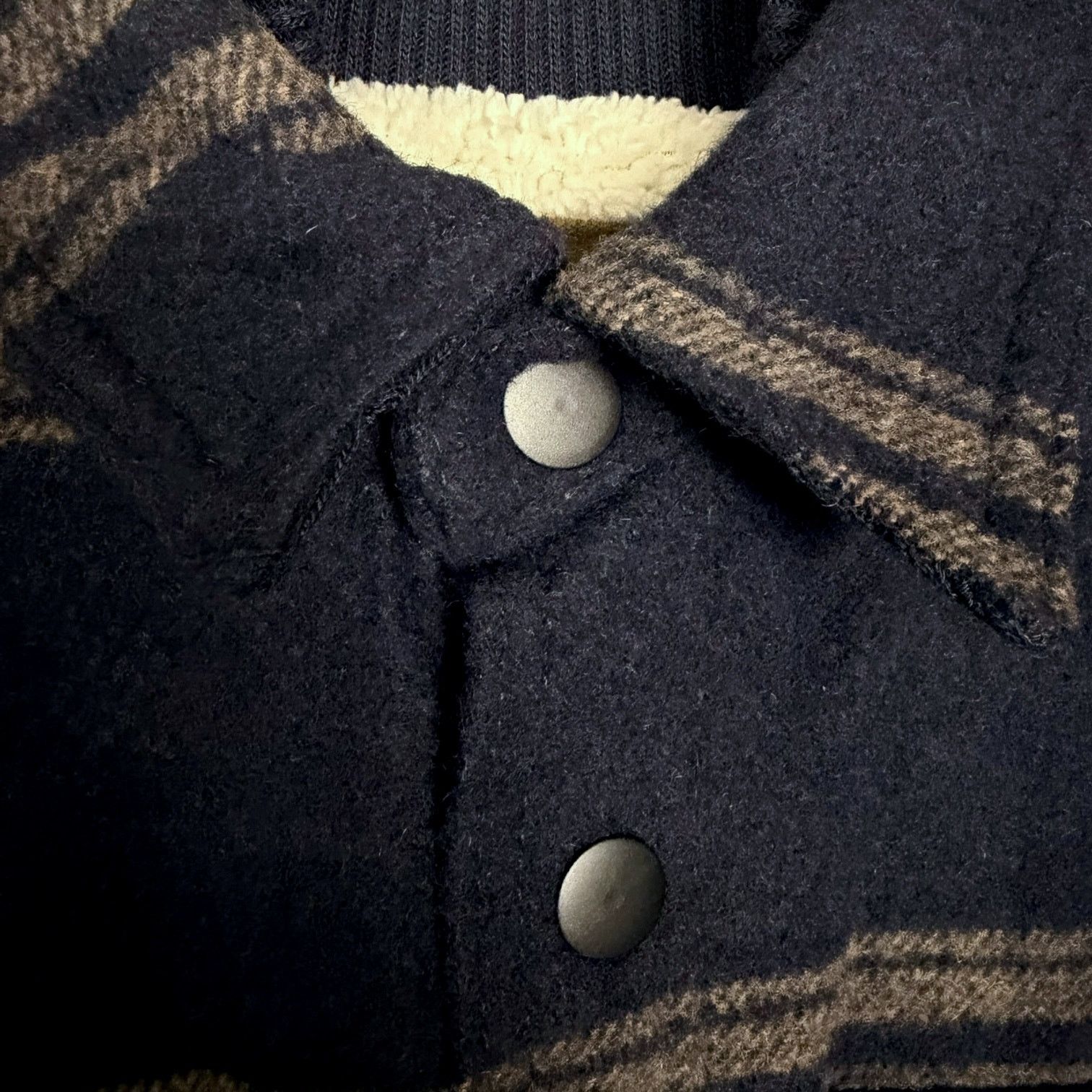 JACHS NY Jachs NY Navy Striped Flannel Shacket Faux Fur Lined NWT - L Size US L / EU 52-54 / 3 - 3 Thumbnail