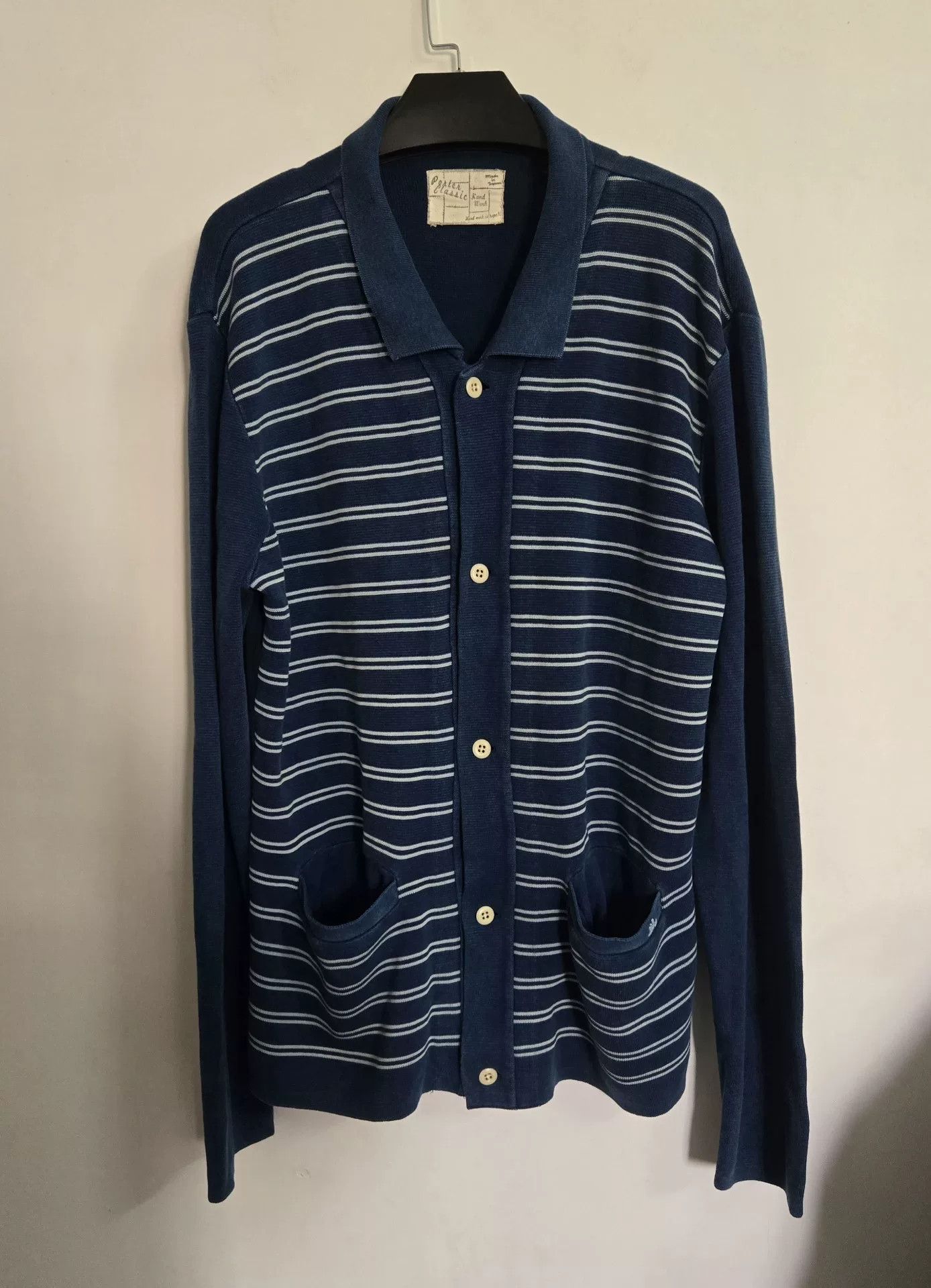 Porter Classic Porter Classic Indigo Knit Stripe Cardigan Size US L / EU 52-54 / 3 - 1 Thumbnail