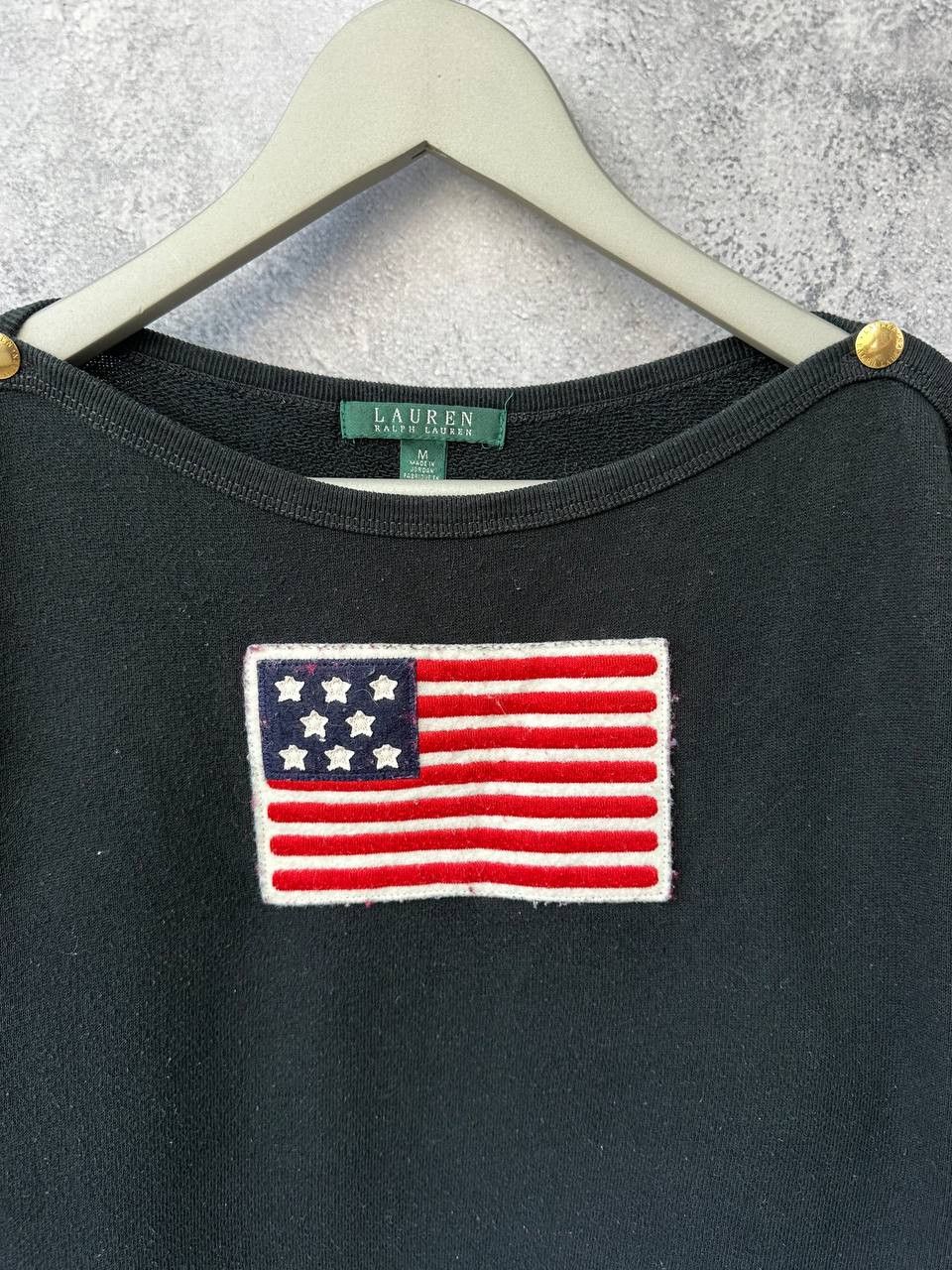 Lauren Ralph Lauren Lauren Ralph Lauren USA FLAG Sweatshirt Black Jumper Size M / US 6-8 / IT 42-44 - 5 Thumbnail
