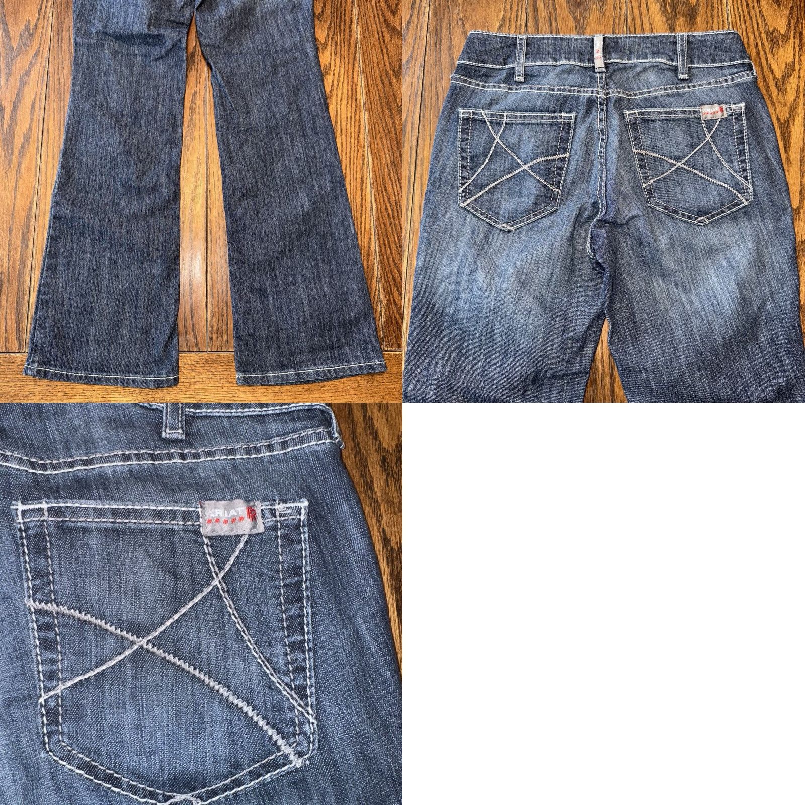 Ariat Ariat Real Jeans Womens 27S Blue Denim Mid Rise Stretch Bootcut 30x32 Jeans Size 27" / US 4 / IT 40 - 8 Thumbnail