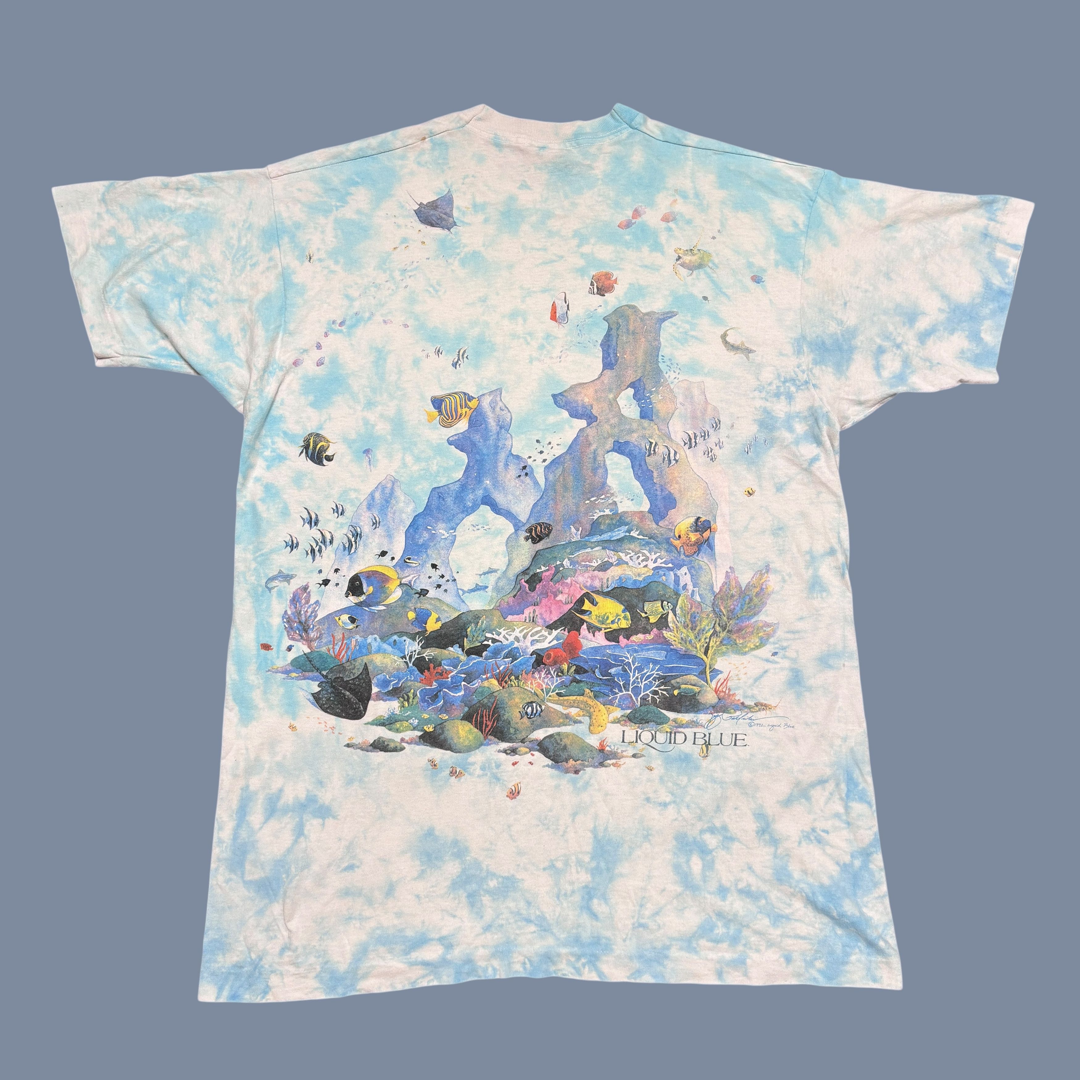 Liquid Blue Vintage Liquid Blue Shirt 90s Single Stitch All Over Print Size US XL / EU 56 / 4 - 2 Thumbnail