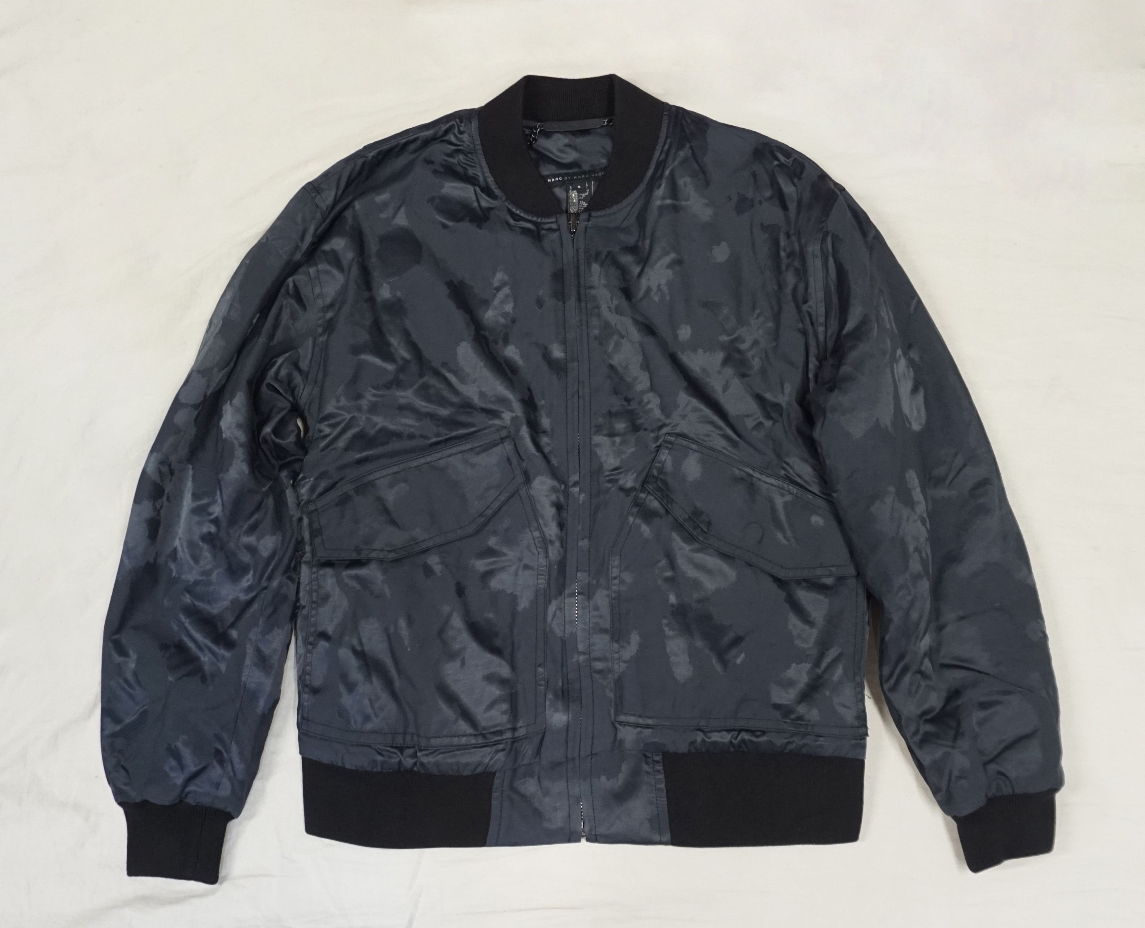 00's Marc by Marc Jacobs Navy Camouflage Bomber Jacket