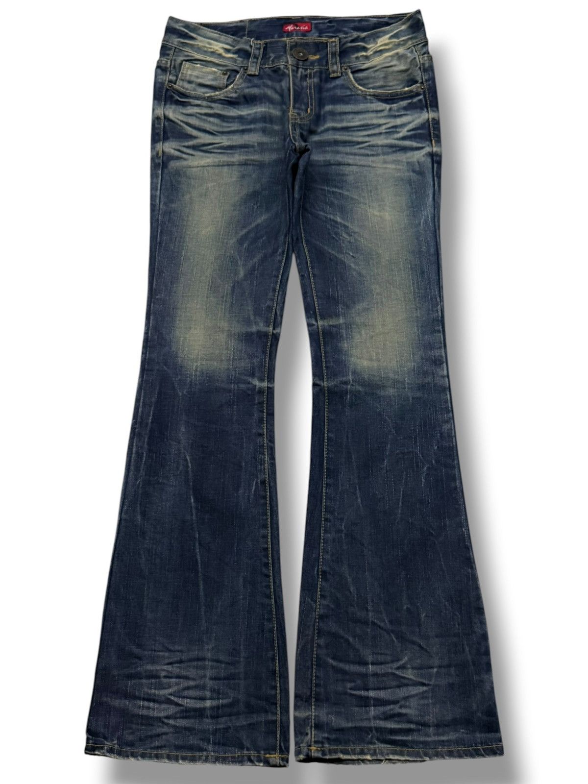 Japanese Brand Vintage Y2K Maraxia Bootcut Flared Denim | Vintage Fade W30 Size 30" / US 8 / IT 44 - 2 Thumbnail
