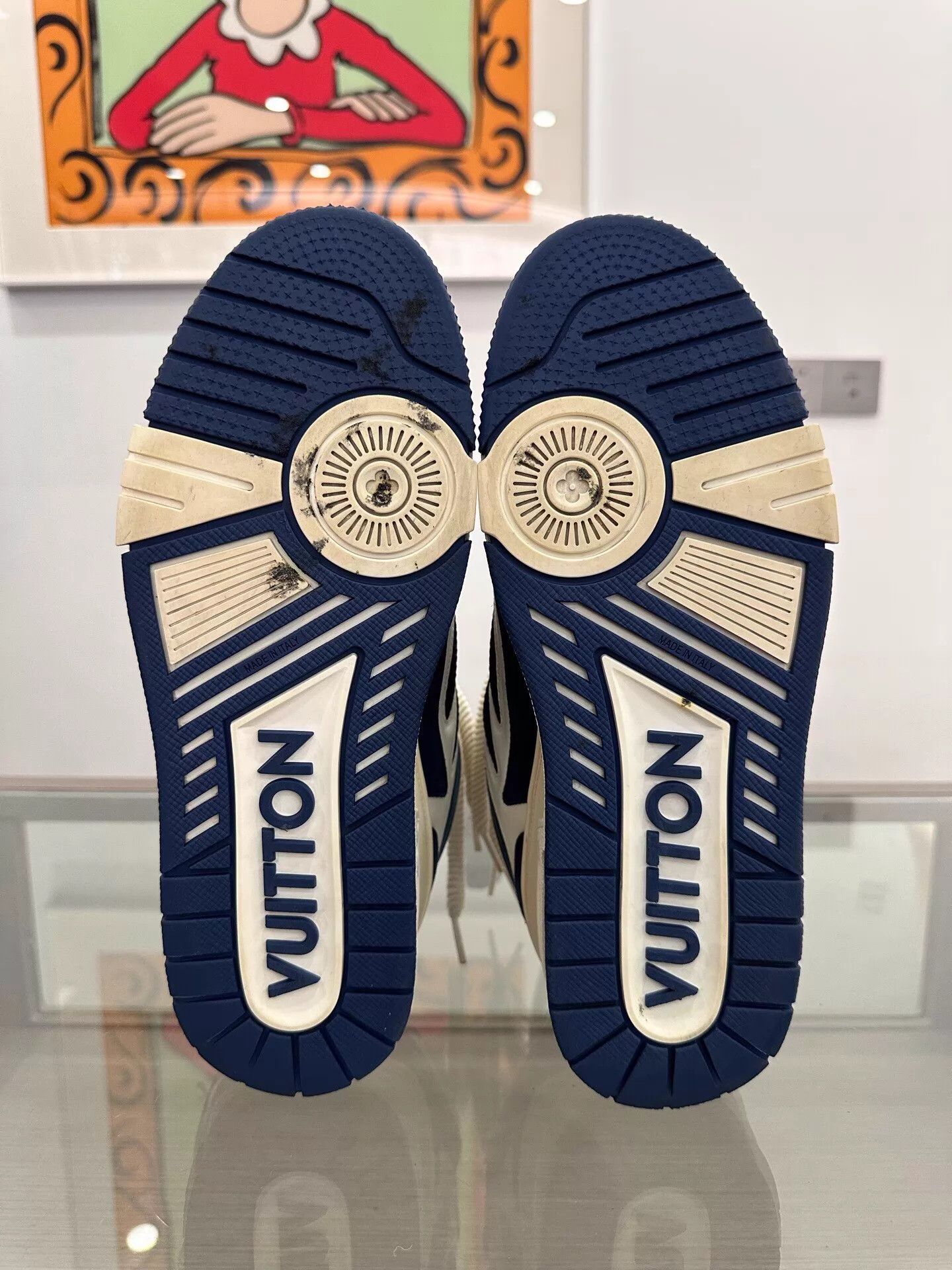 Louis Vuitton LV Men's Blue White Monogram Skate Sneakers 7(41) 99 New Size US 8 / EU 41 - 6 Thumbnail
