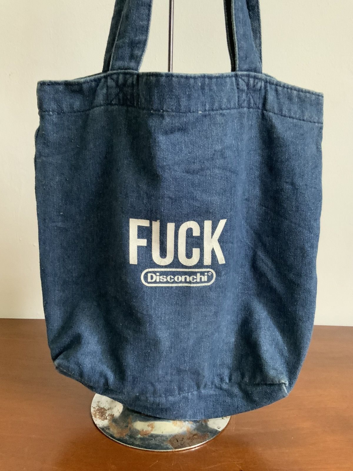 Japanese Brand Fuck You Disconchi Indigo Denim Tote Bag Size ONE SIZE - 4 Thumbnail