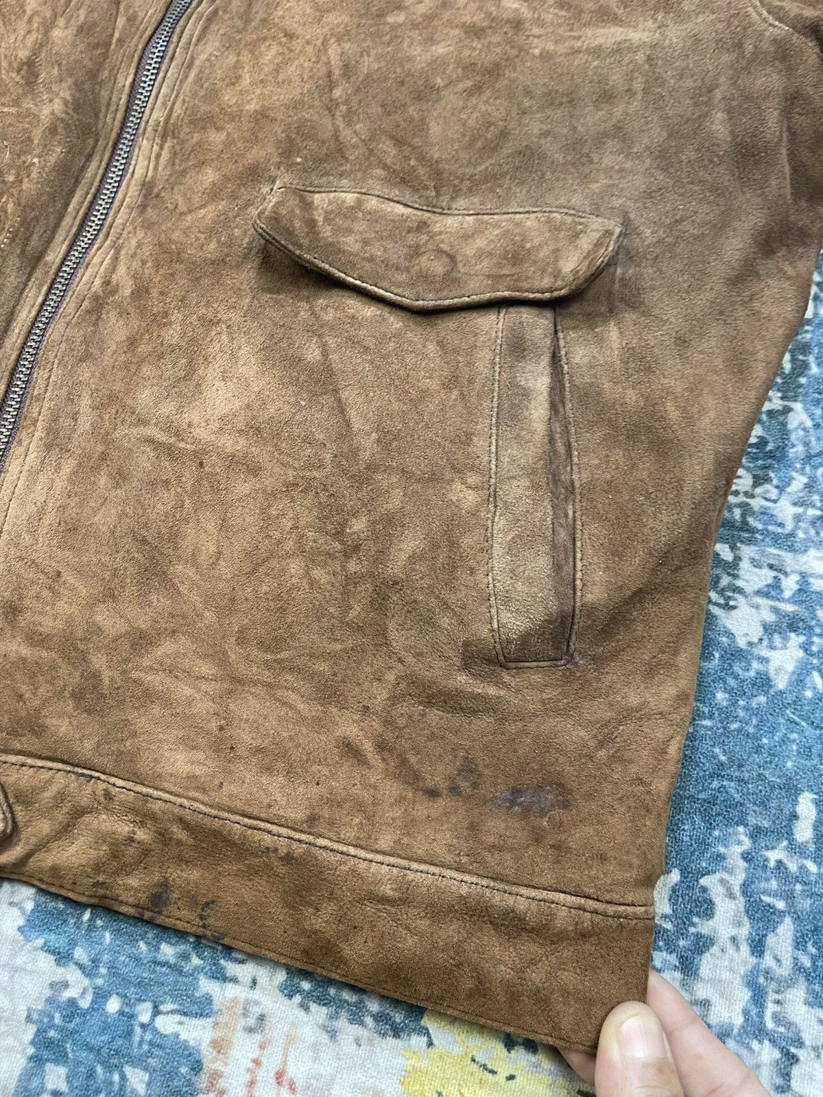 Genuine Leather Vintage Ashville Suede Leather Biker Jackets Size US L / EU 52-54 / 3 - 7 Thumbnail