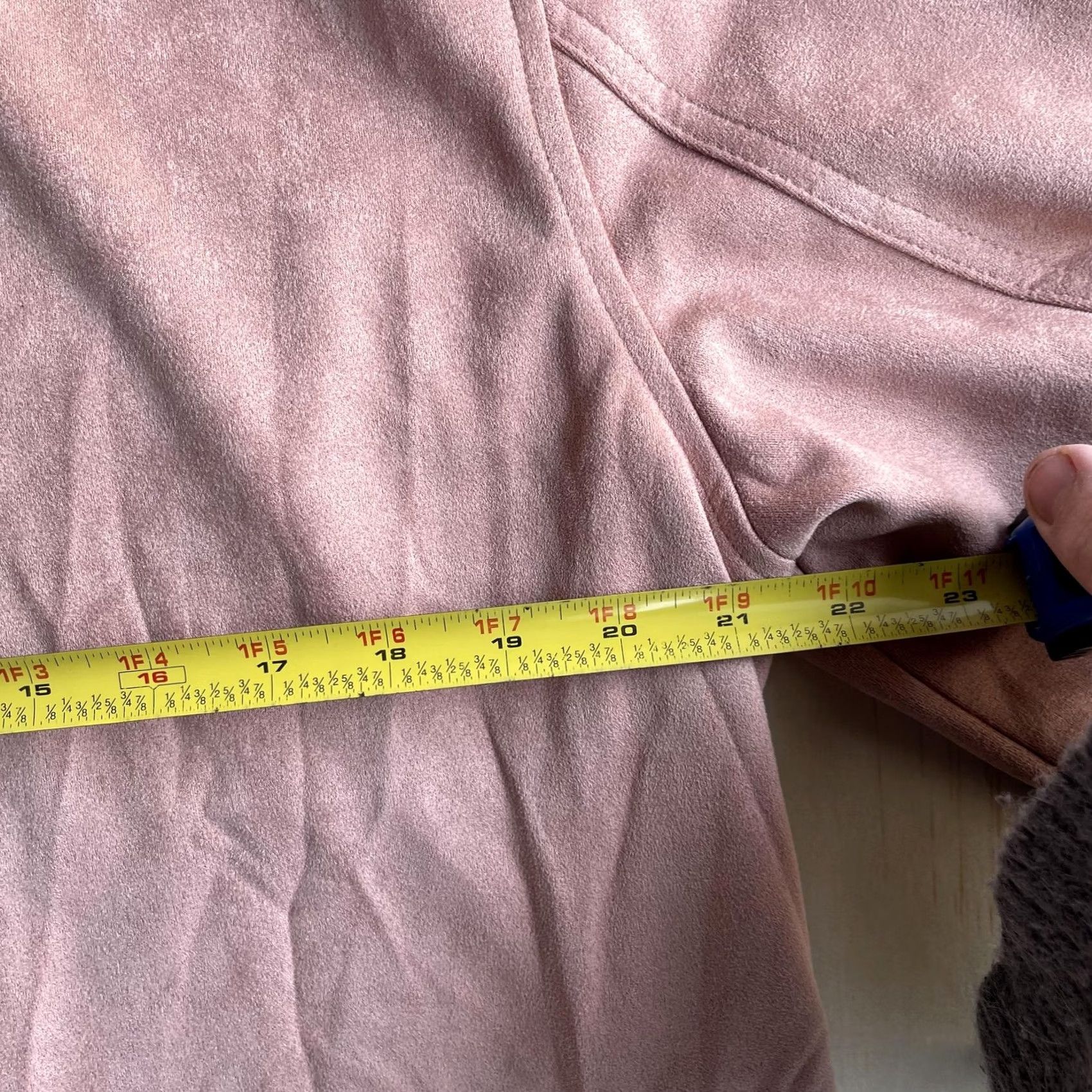 Jones New York Jones New York Jacket Womens Large Pink Faux Suede Button Front Shacket Collared Size L / US 10 / IT 46 - 6 Thumbnail