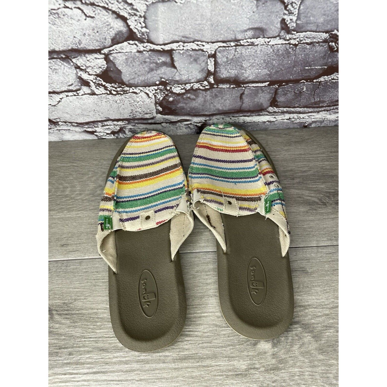 Sanuk Sanuk You Got My Back Canvas Slip On Multicolor Mules Womens Size US 10 / IT 40 - 6 Thumbnail
