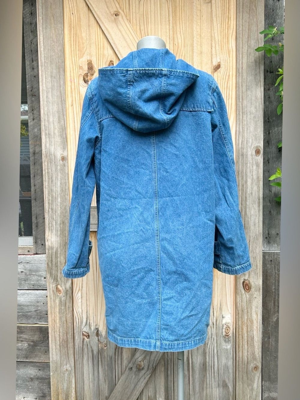 Denim & Co. Vintage 90s Denim & Co Blue Denim Toggle Hooded Chore Jacket Size M / US 6-8 / IT 42-44 - 5 Thumbnail