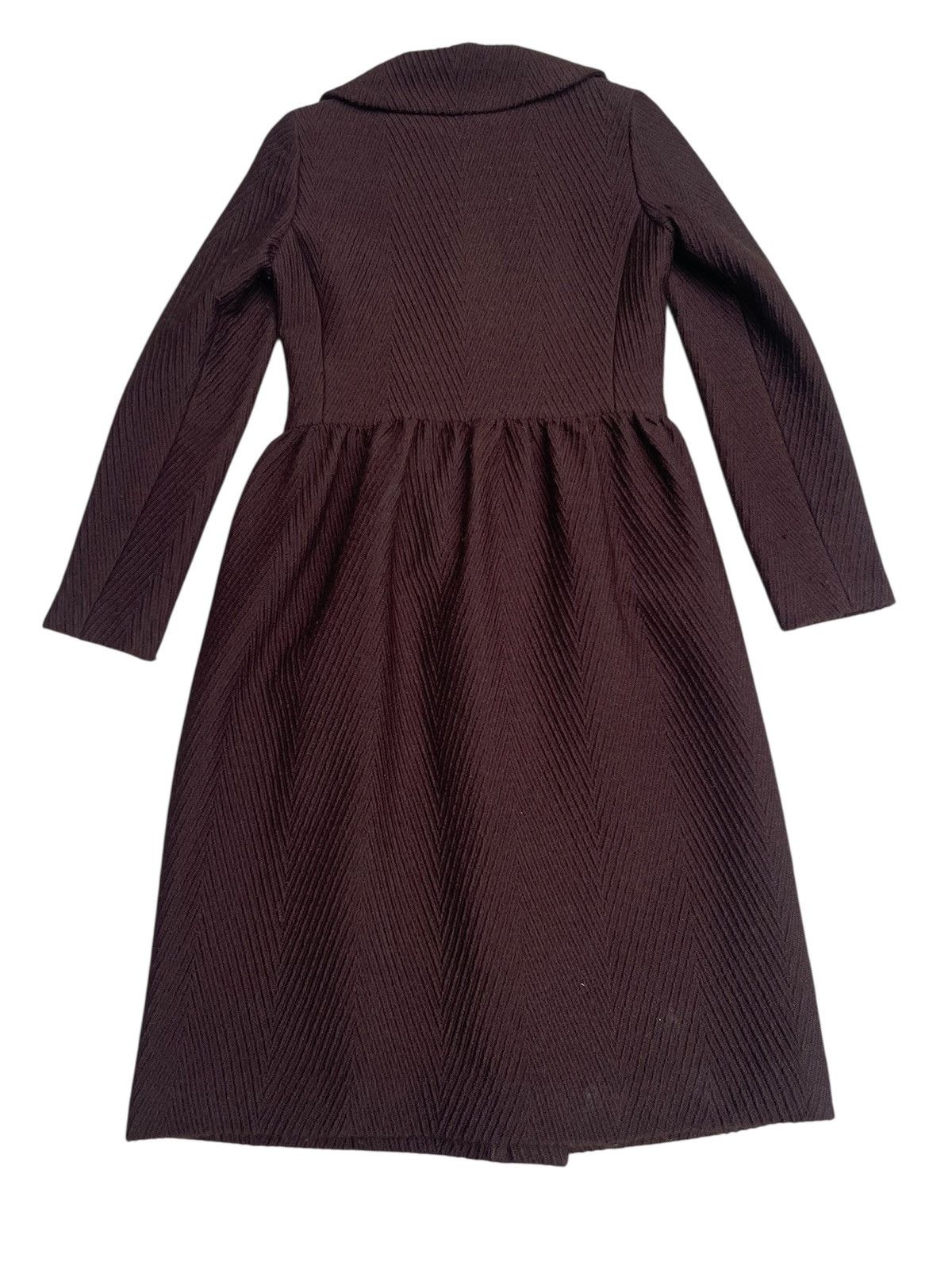 Junko Shimada Junko Shimada Brown Herringbone Coat Flared Wool Design Size S / US 4 / IT 40 - 2 Thumbnail
