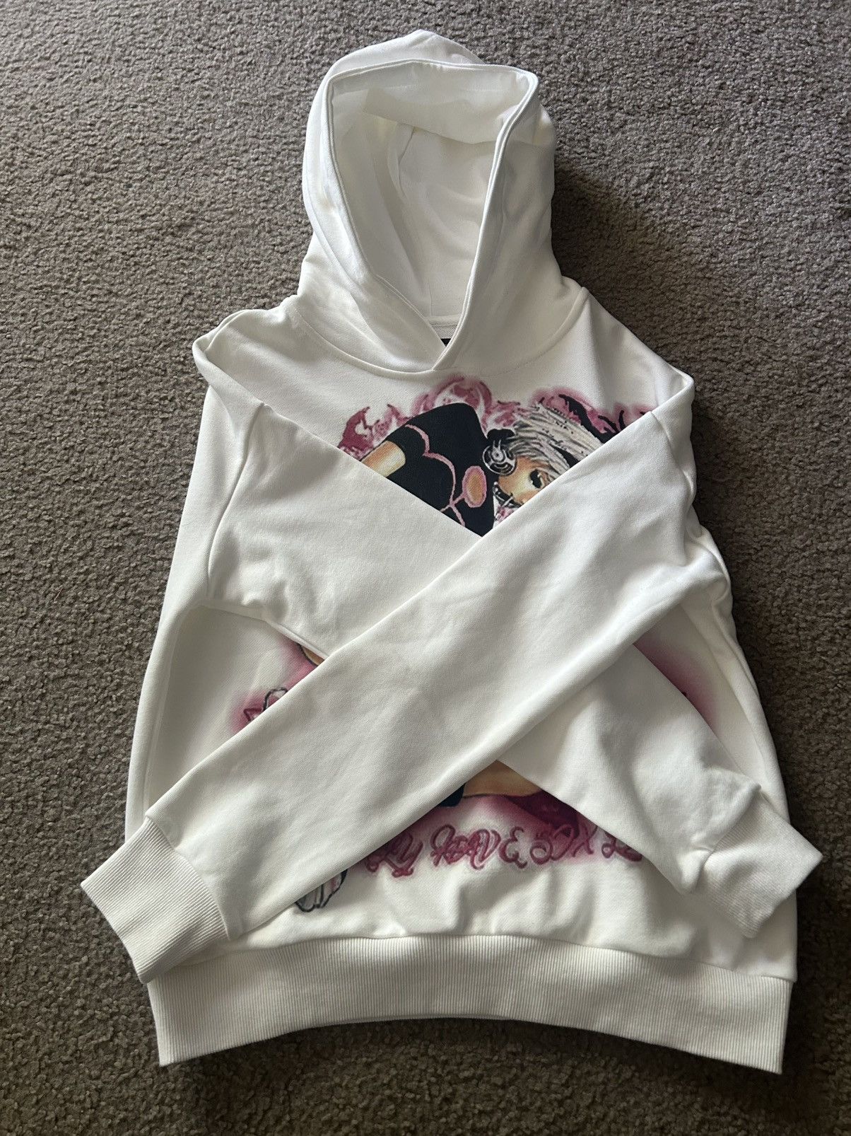 Designer × Vintage Droland Miller V5 White/Pink Hoodie Size US S / EU 44-46 / 1 - 4 Thumbnail