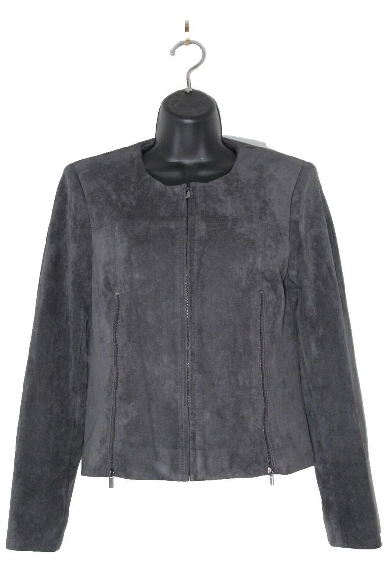 Calvin Klein Calvin Klein Faux Suede Zip Front Jacket Sz 4 Minimalist Size S / US 4 / IT 40 - 1 Thumbnail