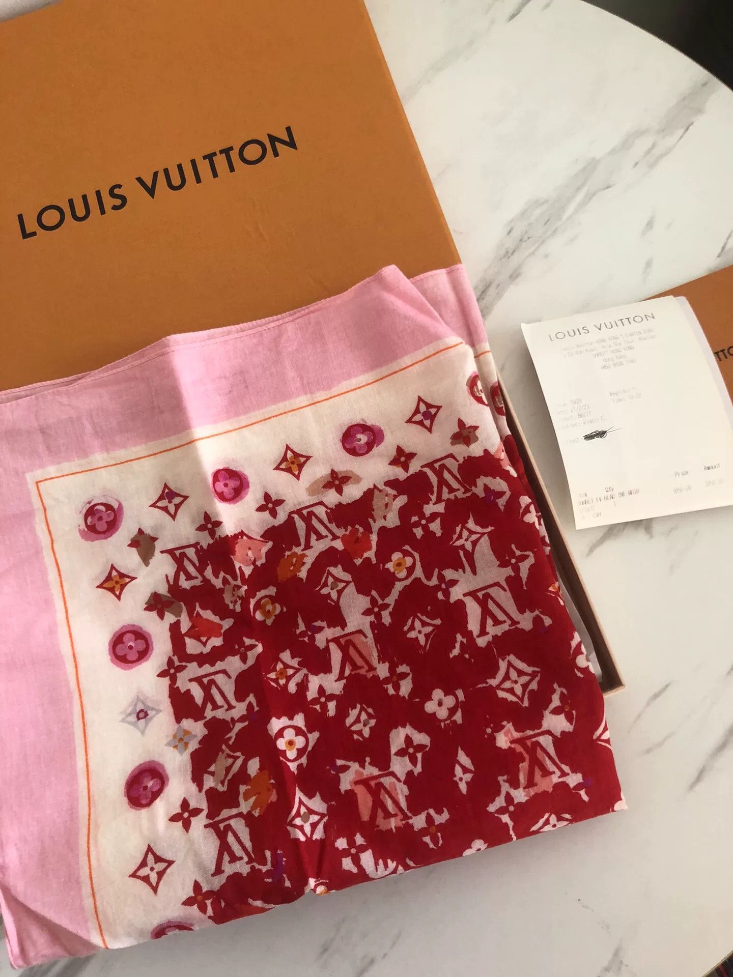 Louis Vuitton Louis Vuitton Pink Graffiti Bandana Scarf Size ONE SIZE - 1 Thumbnail