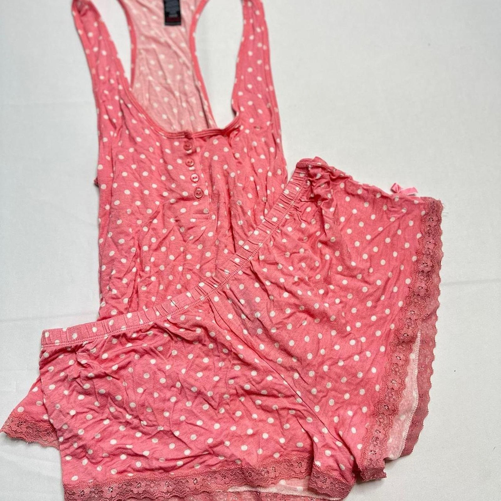 Velvet Velvet Kitten Size Large PJ Polka Dot Pink Bow Set Size ONE SIZE - 1 Thumbnail