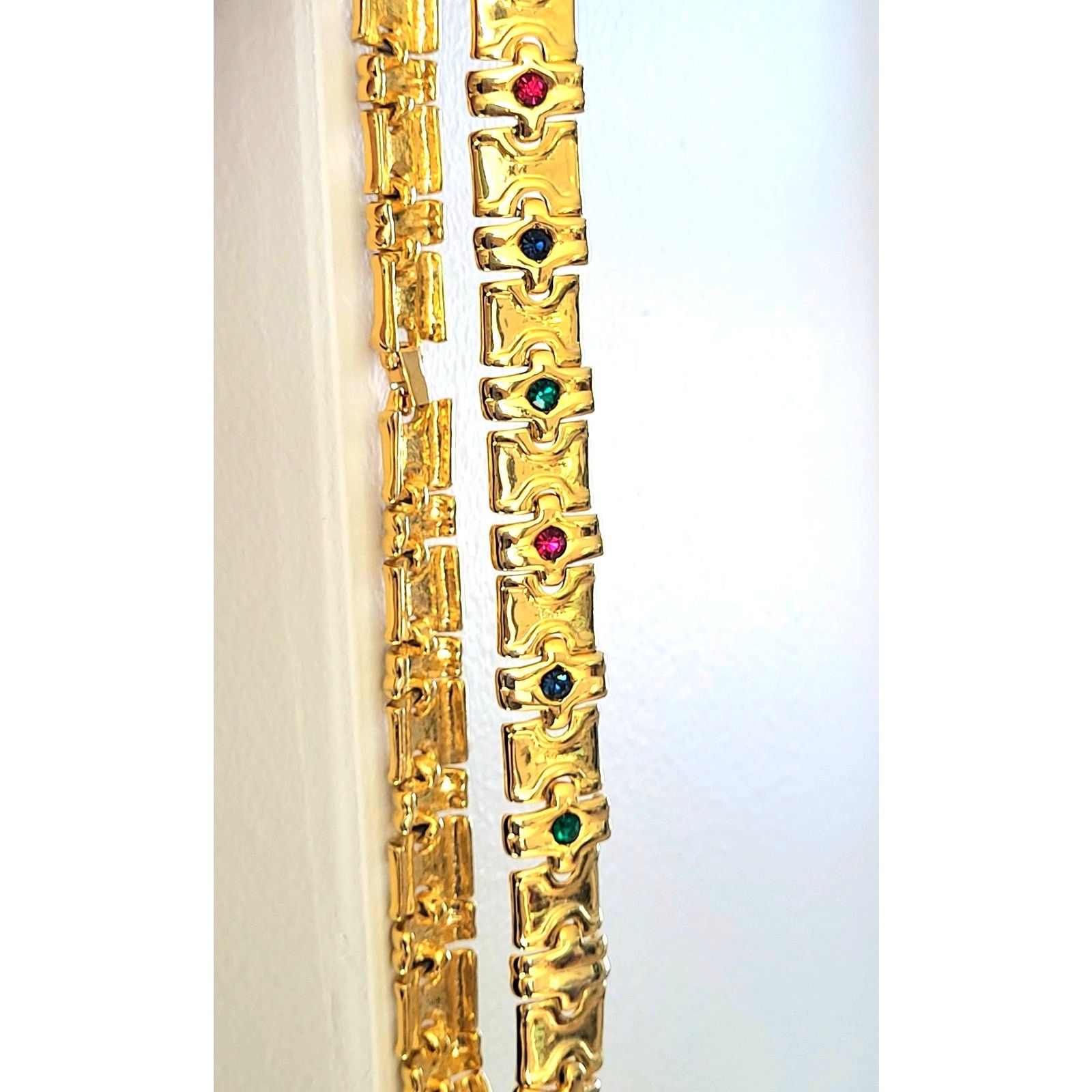 & Other Stories VTG Statement Collar Necklace – Gold-Tone Multi-Color Jewels Size ONE SIZE - 8 Thumbnail