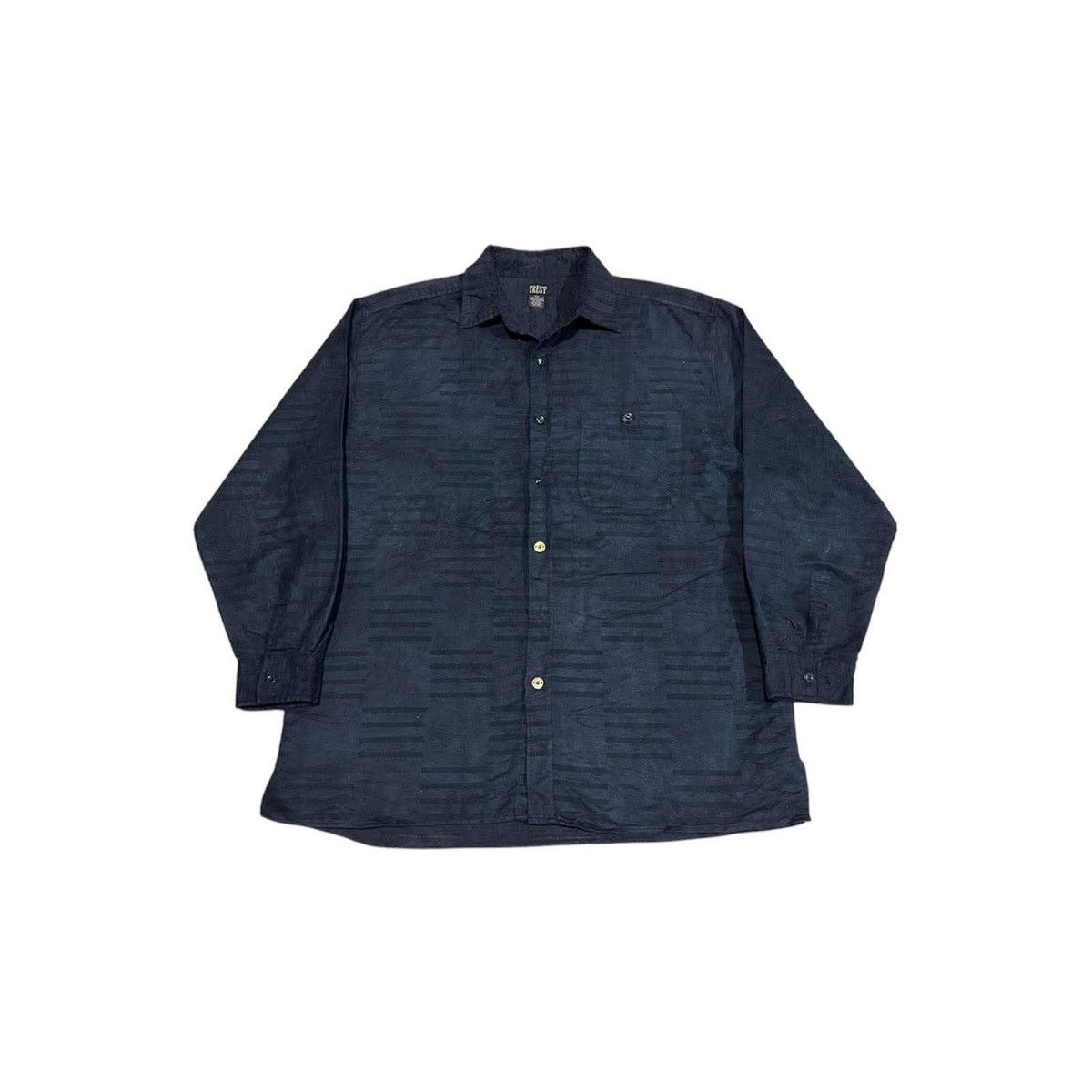 Designer × Japanese Brand × Vintage 🔥Sick Y2K Trust Jacquard Shirt Oversized Size US XXL / EU 58 / 5 - 1 Thumbnail