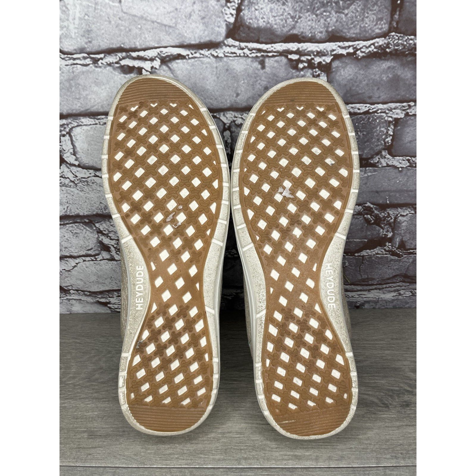 Other Hey Dude Paul Chambray Beige Canvas Fabric Lace Up Shoes Men Size US 12 / EU 45 - 23 Thumbnail