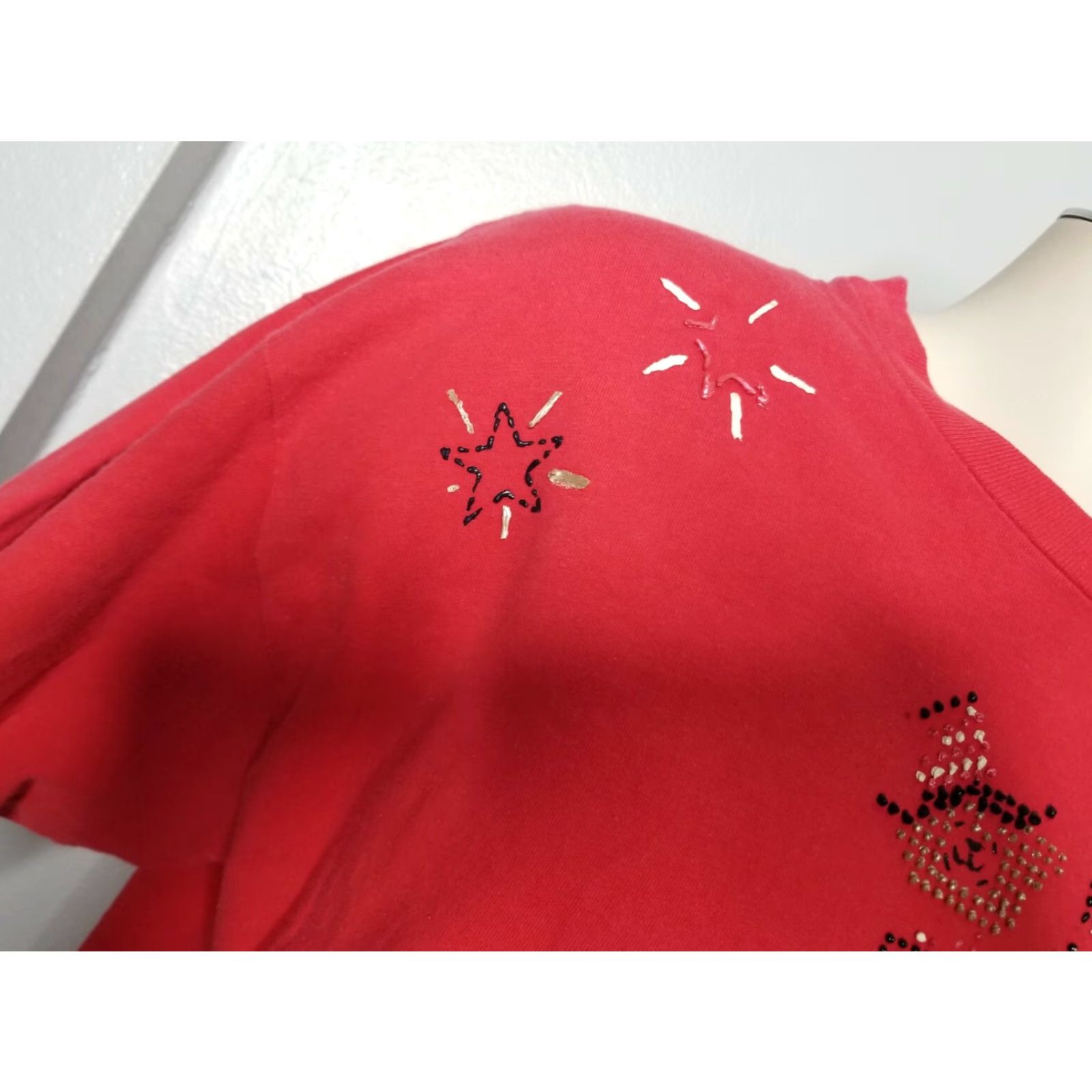 Hanes VINTAGE Hanes Her Way Womens XL T Shirt 4th of July Puff Paint Red Hanes T-Shirt Womens XL Red USA Puff Paint Vintage Single Stitch Size XL / US 12-14 / IT 48-50 - 5 Thumbnail