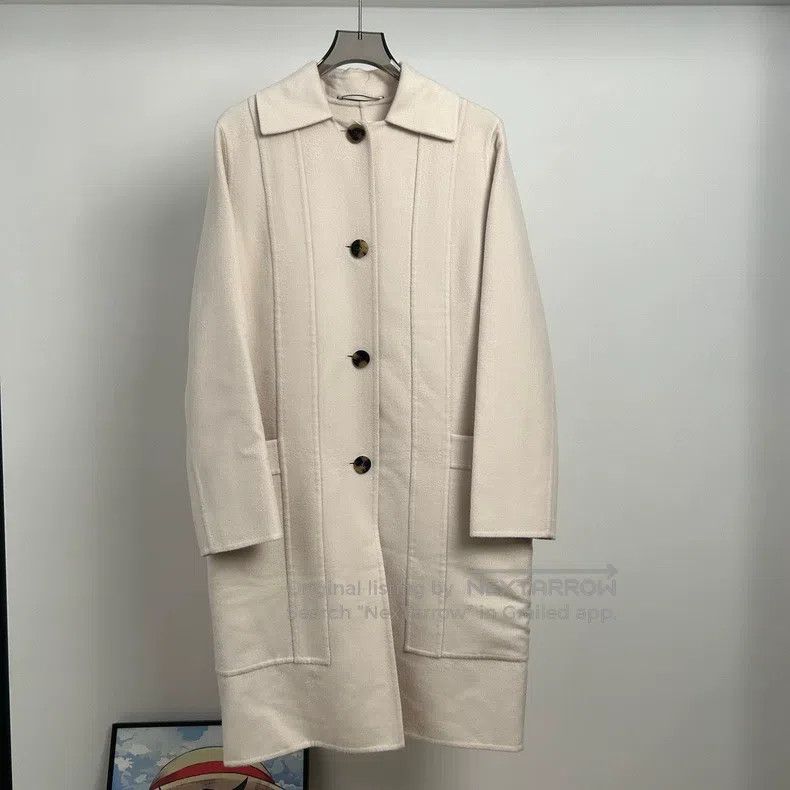 Hermes Hermes Beige Cashmere Lapel Coat Size XXS / US 00 / IT 34 - 1 Thumbnail
