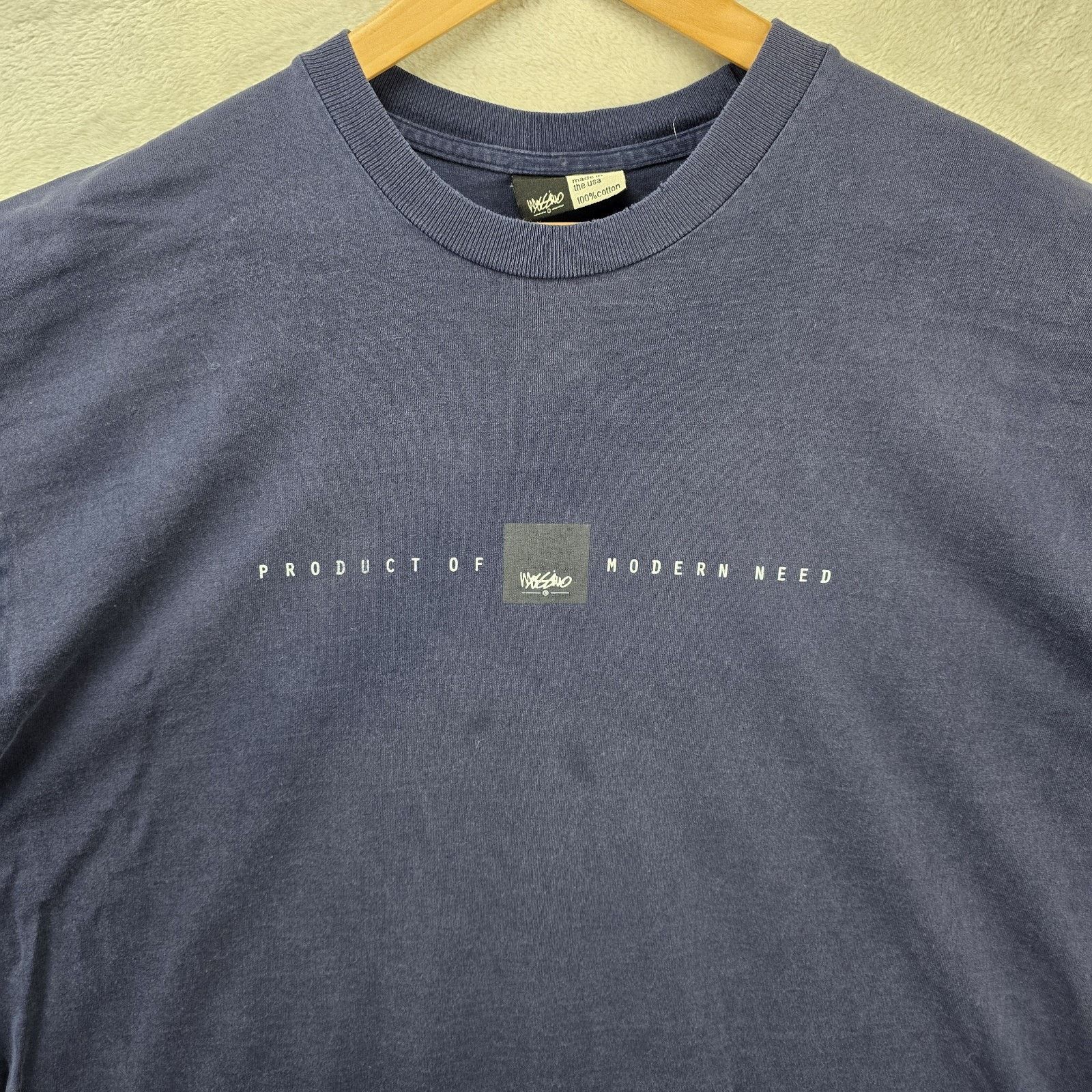 Mossimo Vintage Mossimo Box Logo Shirt XL Navy Blue Surf Skater 90s Size US XL / EU 56 / 4 - 3 Thumbnail
