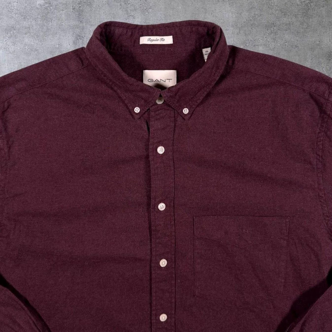 Gant GANT Regular Fit Burgundy Long Sleeve Button-Down Cotton Shirt XXL Mens Size US XXL / EU 58 / 5 - 4 Thumbnail