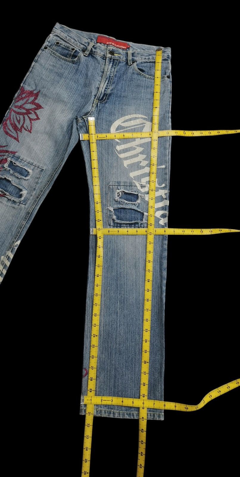 Kapital Jude Bloom Denim Y2K Graphic Jeans Patchwork Like Kapital Size US 29 - 12 Thumbnail