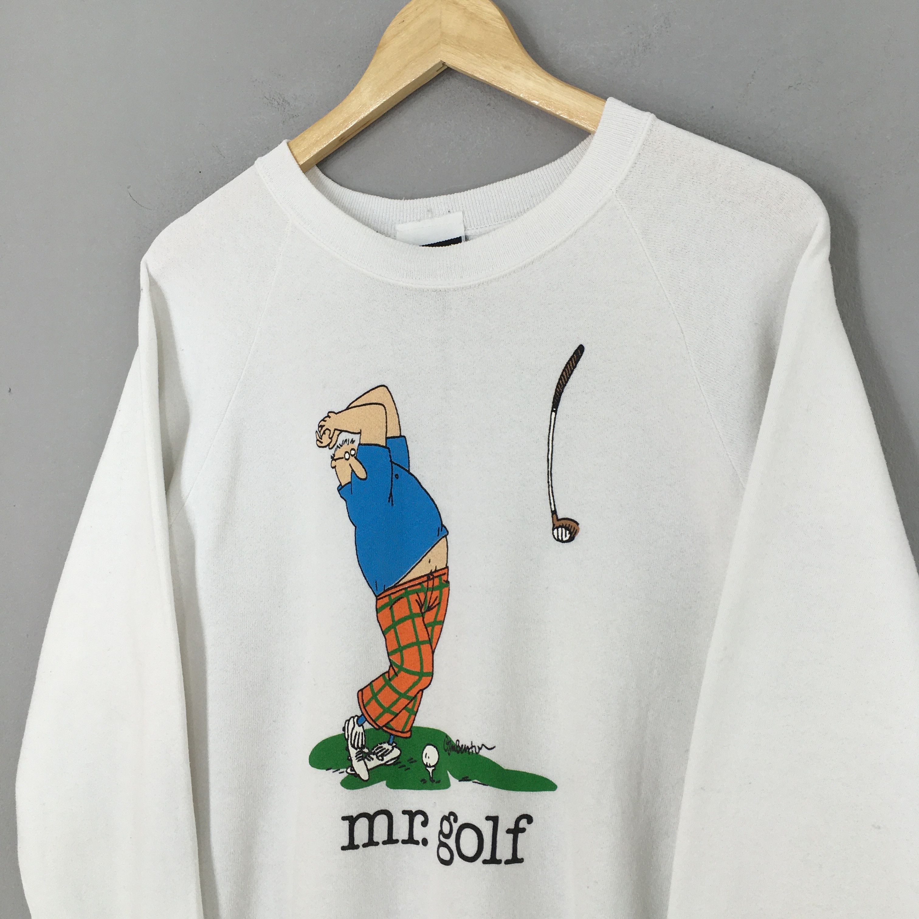 Vintage Vintage 1990s Mr Golf White Sweatshirt XLarge Size US XL / EU 56 / 4 - 3 Thumbnail