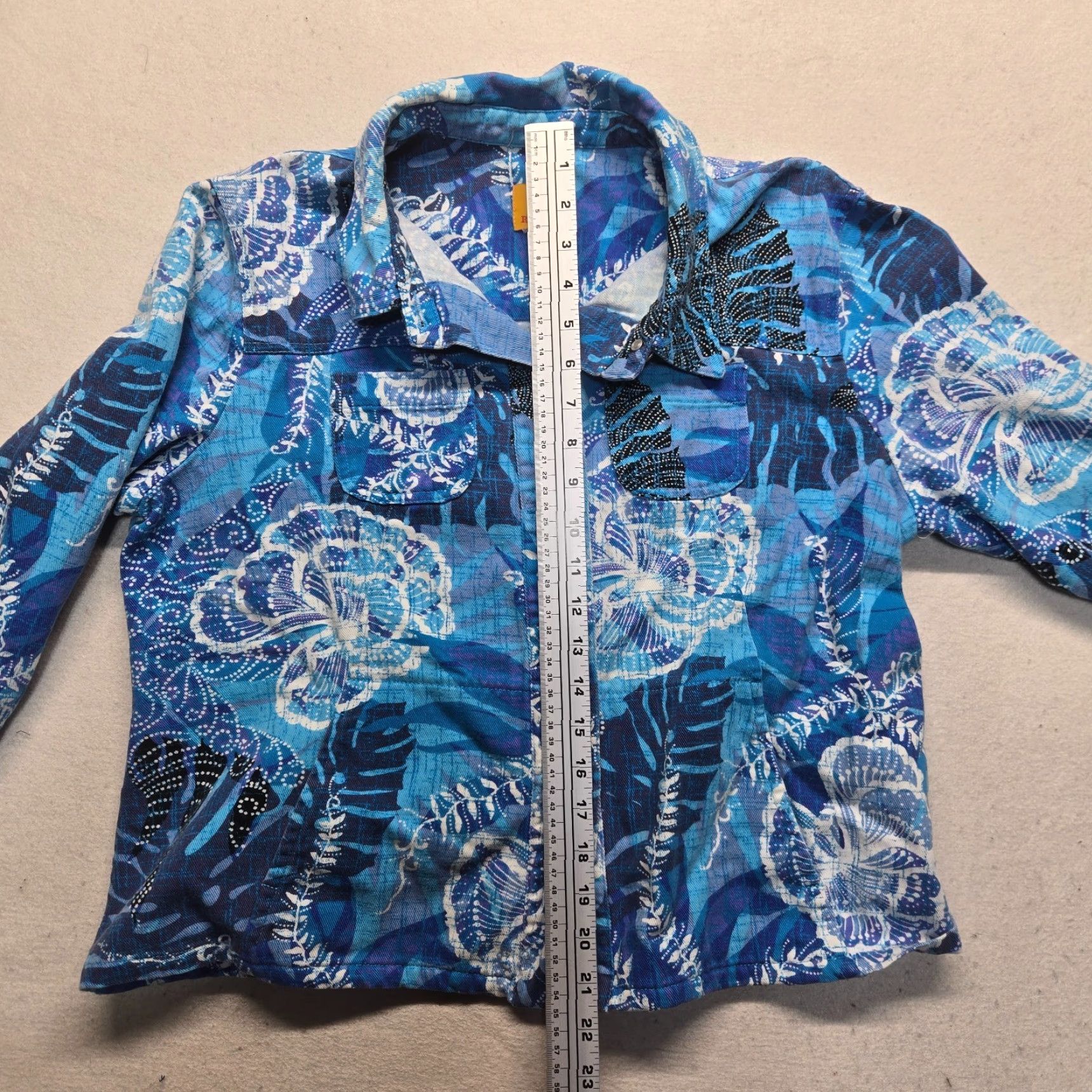Vintage Ruby Rd Blazer Women's Floral Blue Button Long Sleeve L Adult Regular Modern Hipster Retro Jacket Blazer Size L / US 10 / IT 46 - 6 Thumbnail