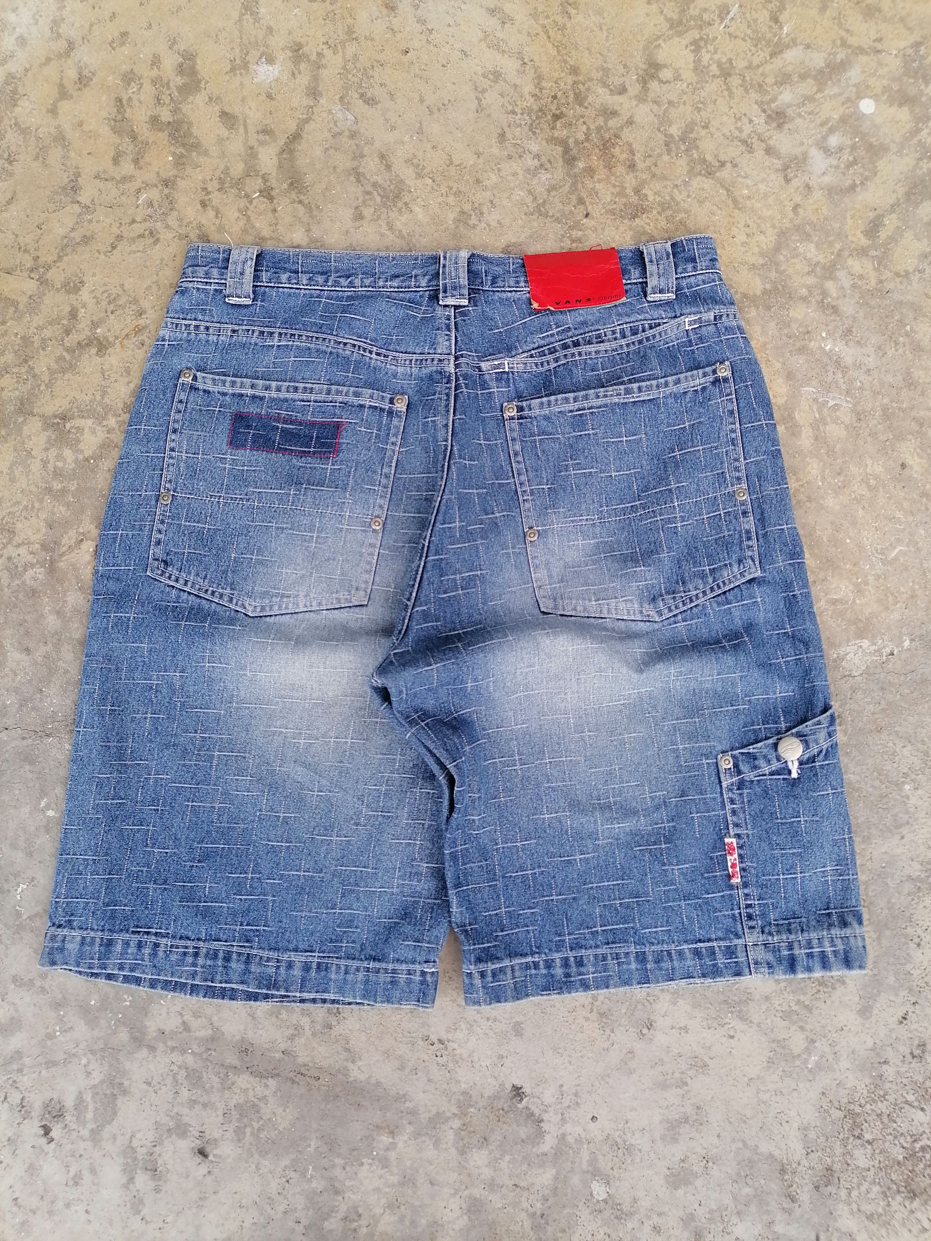Vintage 90s Vans Denim Baggy Short Pants Size US 32 / EU 48 - 7 Thumbnail