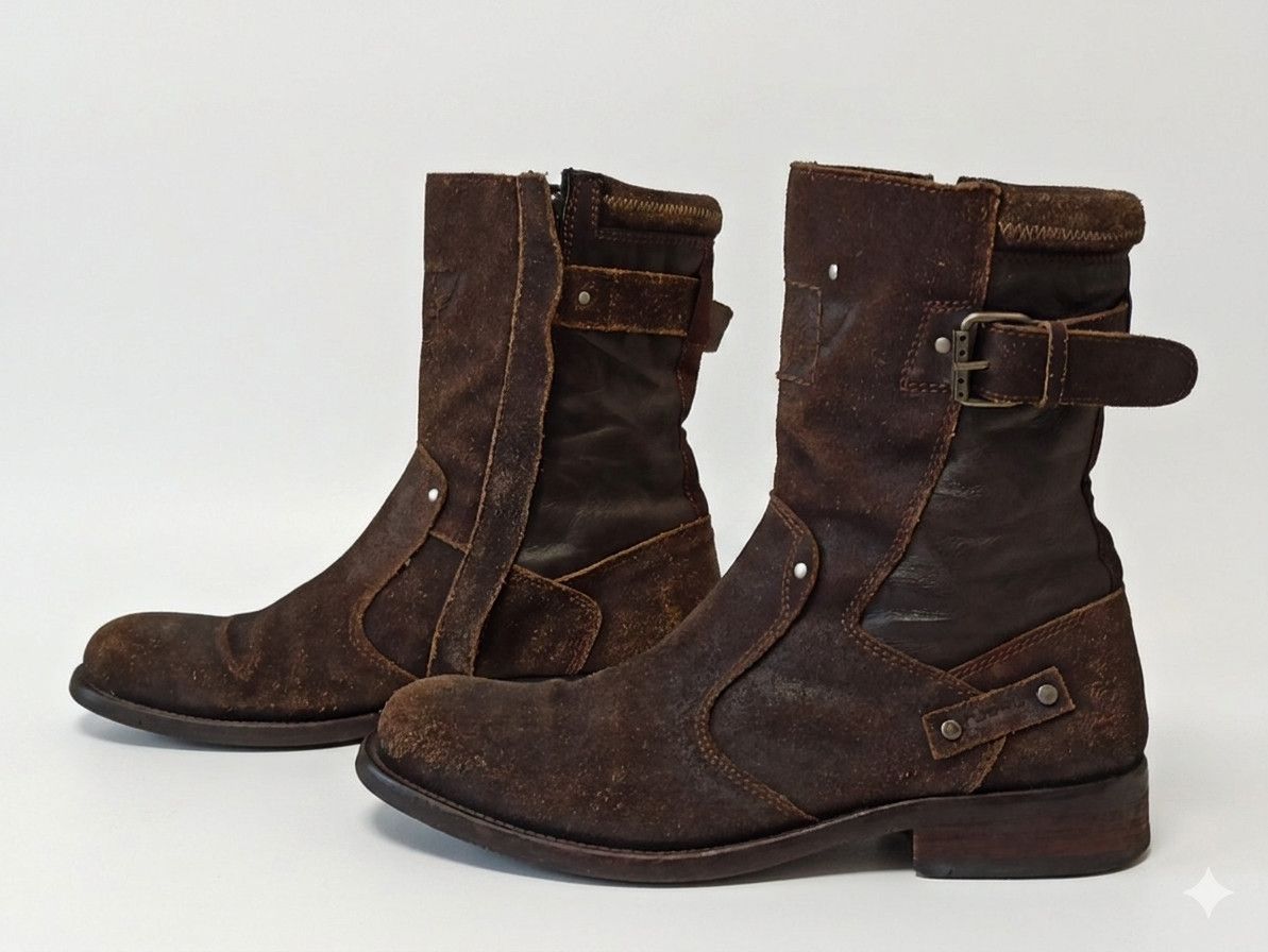 Other Rare Nushu Archive The Biker Brigade Waxed Suede Boots Size US 9 / EU 42 - 4 Thumbnail