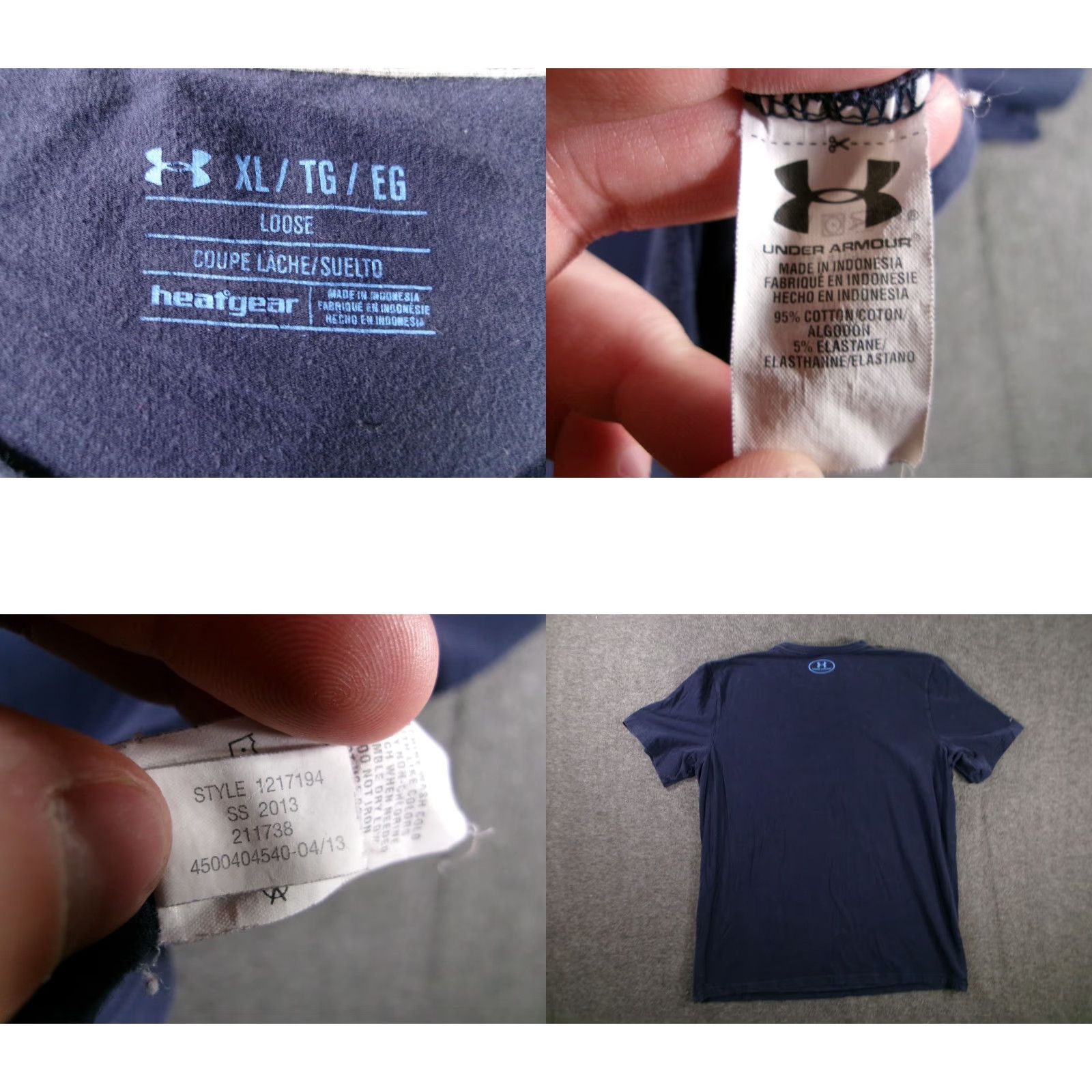 Under Armour VINTAGE Under Armour Shirt Men XL Navy HeatGear Performance Tee Loose Crew Neck Short Sleeve - Mens XL Navy HeatGear T-Shirt Size US XL / EU 56 / 4 - 8 Thumbnail