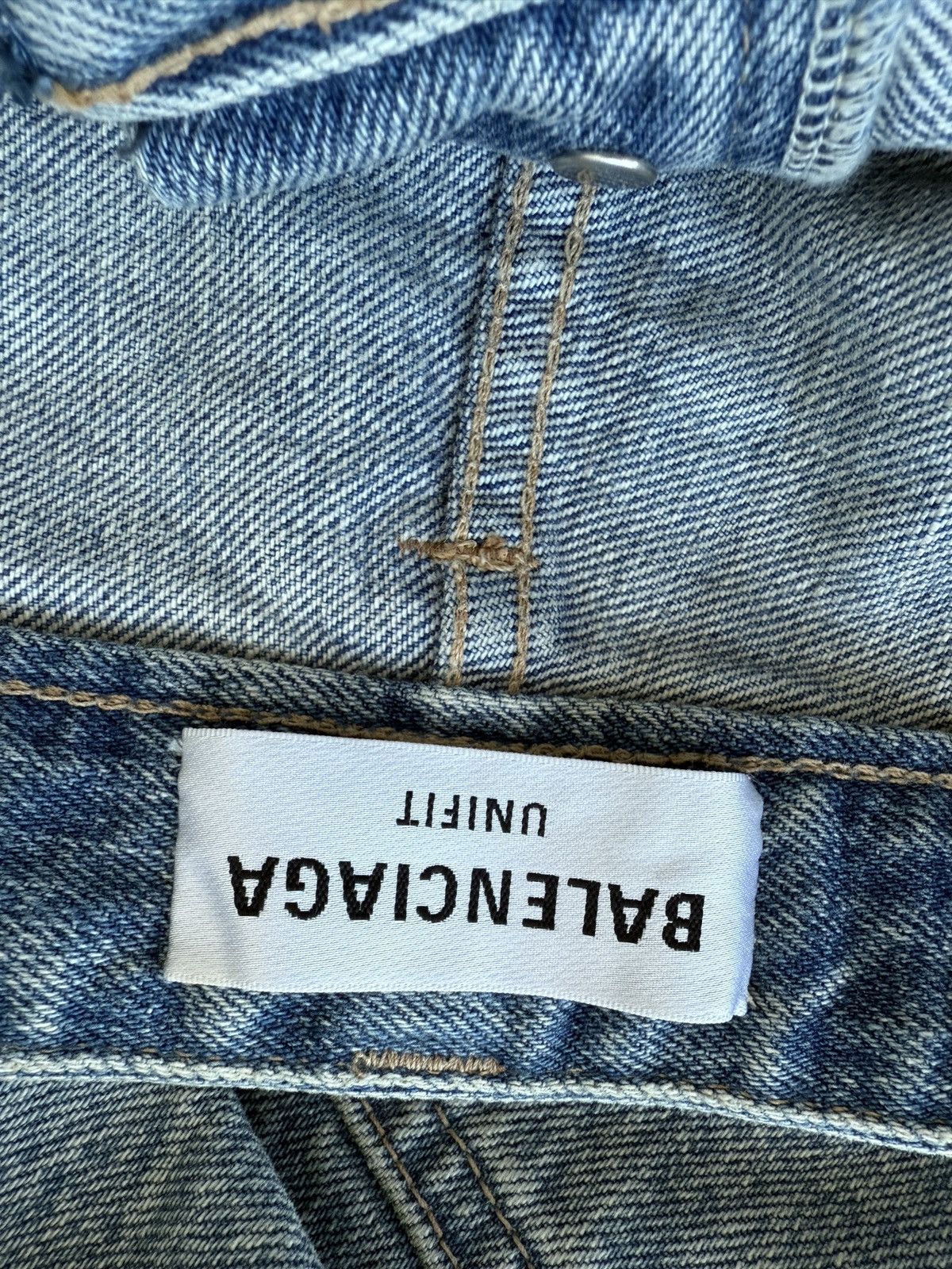 Balenciaga Balenciaga 2021 Distressed Wide Leg Denim Pants Size US 29 - 4 Thumbnail