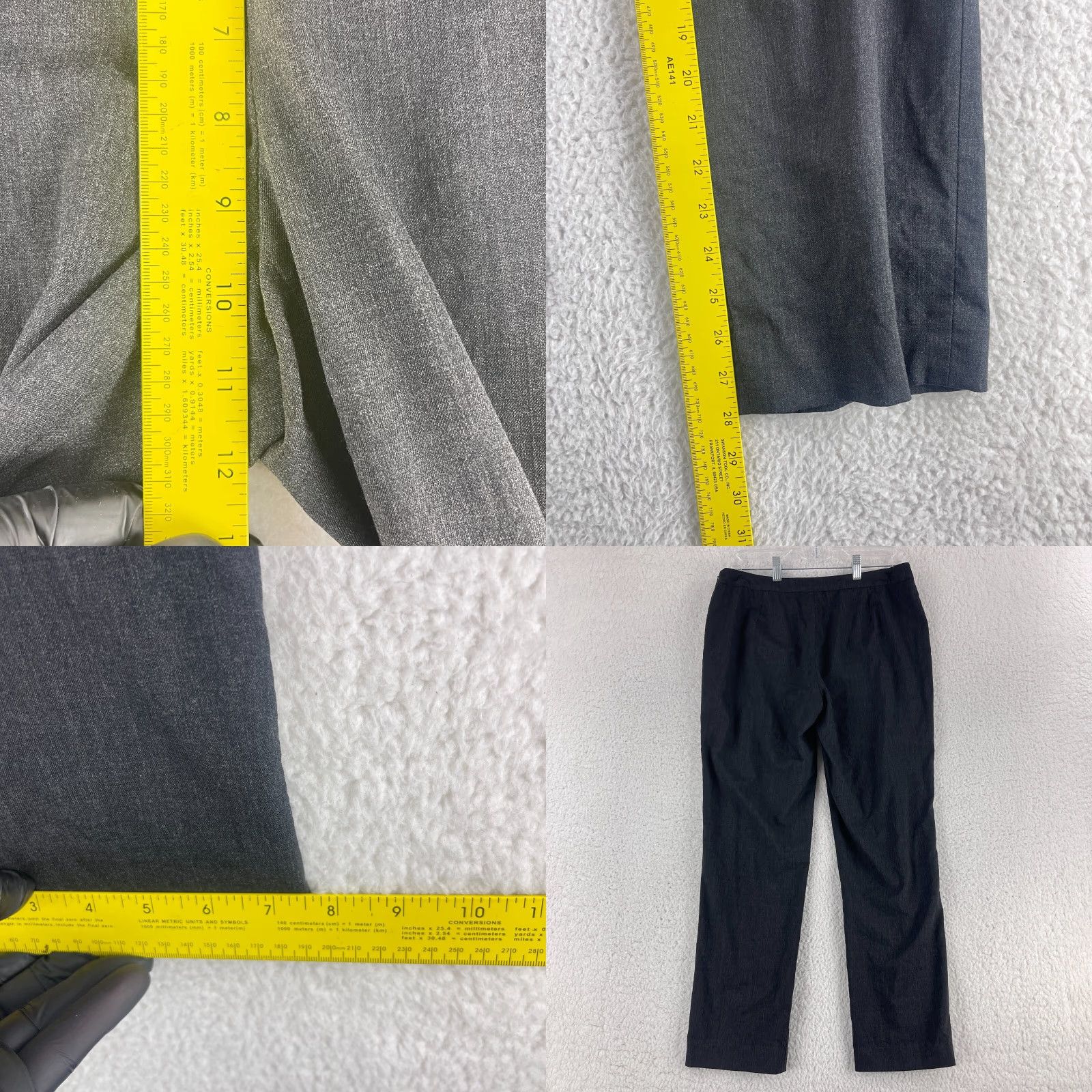Vintage Lafayette 148 New York Gray Dress Pants Womens Size 6 Flat Front Ankle Straight Leg Wool Size 28" / US 6 / IT 42 - 8 Thumbnail