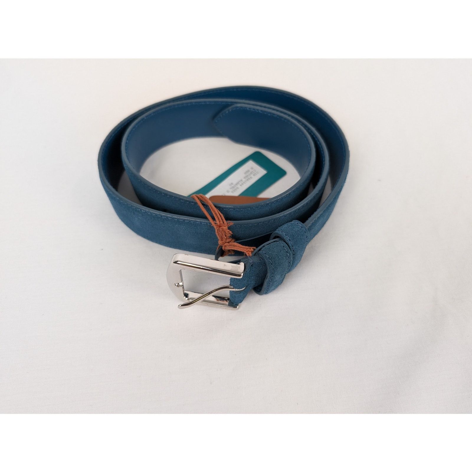 Loro Piana o1rshd1 Size: 80 / Men's 100% Suede Calf Split Belt in Green Size 32 - 4 Thumbnail