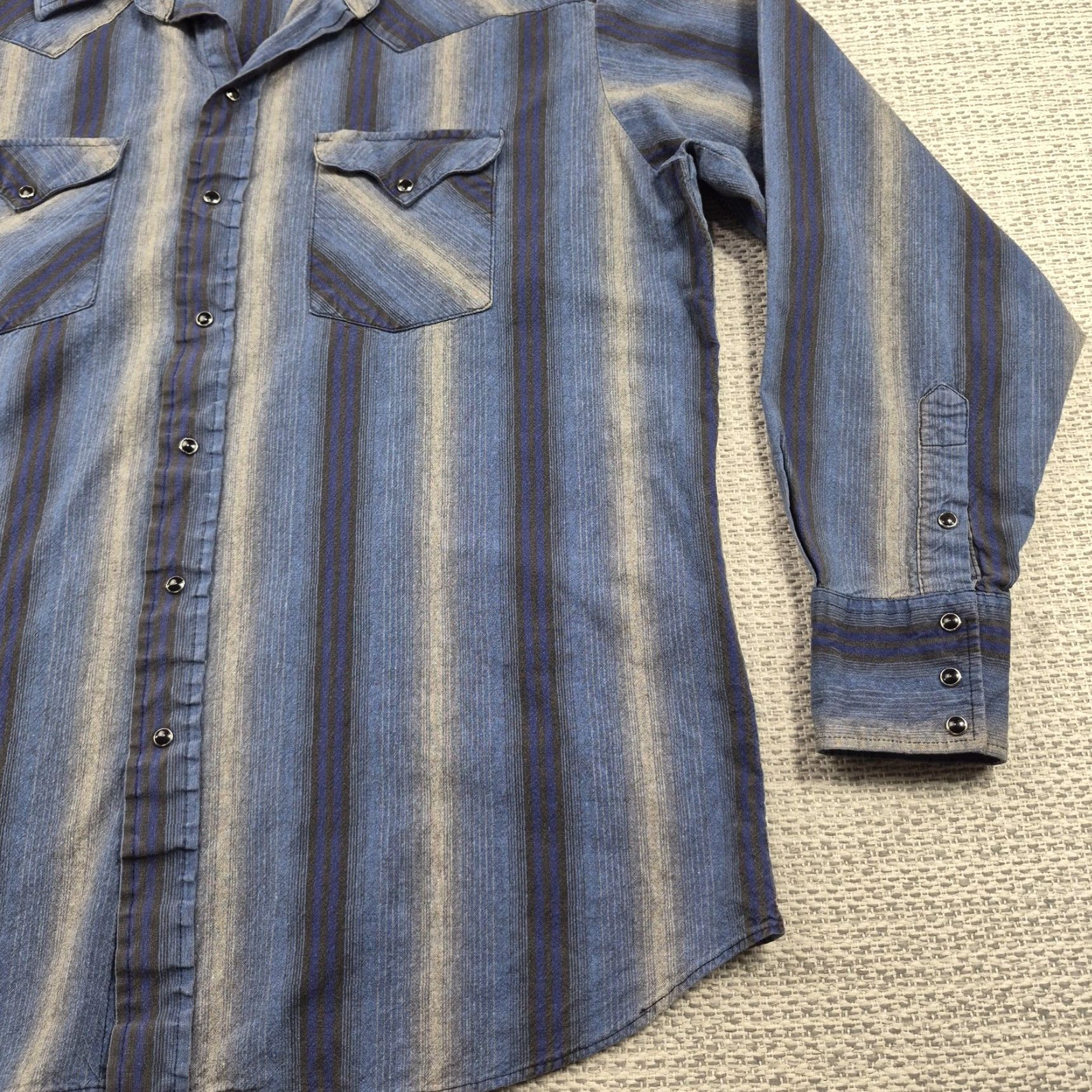 Vintage VINTAGE Panhandle Slim Shirt Mens XL Blue Striped Western Pearl Snap Long Sleeve Cowboy Size US XL / EU 56 / 4 - 2 Thumbnail