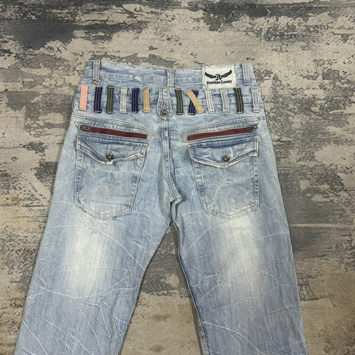 Japanese Brand Vintage Japanese Double Waist Lgiht Washed Denim Jeans Size US 33 - 7 Thumbnail