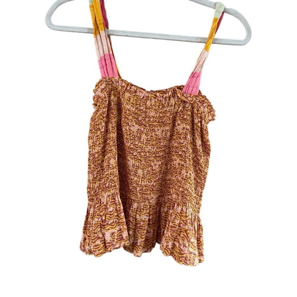 Scotch & Soda Scotch & Soda Gold Smocked Peplum Tank Top Size M / US 6-8 / IT 42-44 - 9 Thumbnail