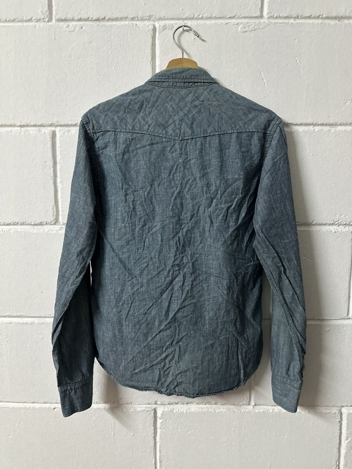 Maison Kitsune Maison Kitsune Richelieu Paris Denim Distressed Design L/S Size US M / EU 48-50 / 2 - 10 Thumbnail