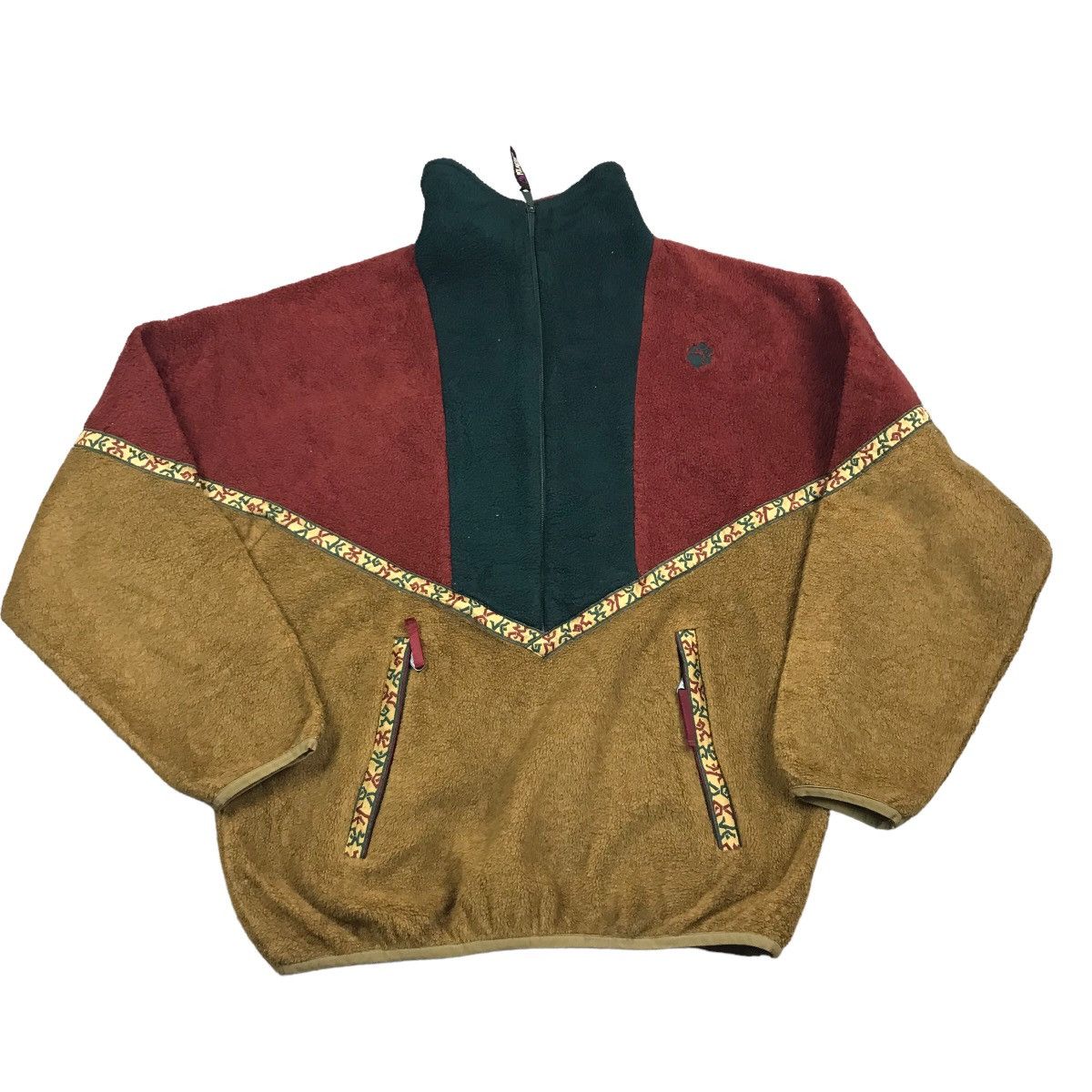 JACK WOLFSKIN MULTI COLOUR FLEECE ANORAK JACKET
