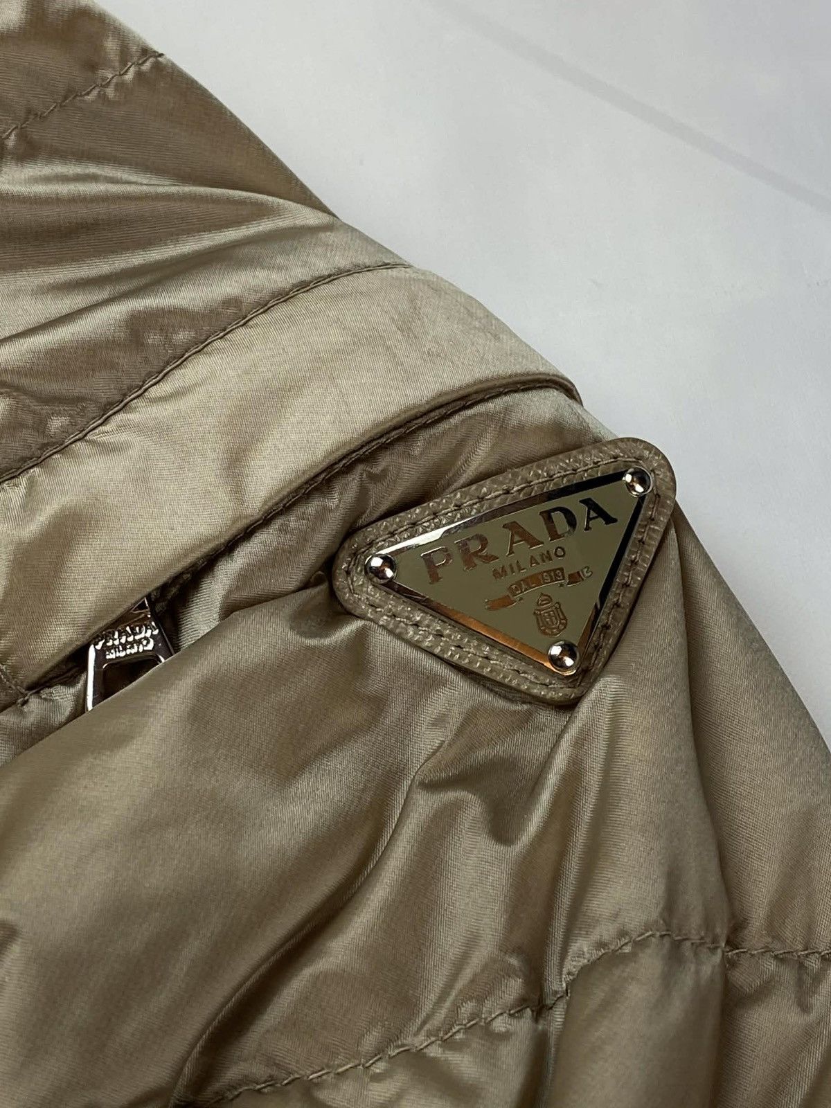 Prada Prada Sport Beige/Gold Nylon Jacket – IT40 Size S / US 4 / IT 40 - 3 Thumbnail