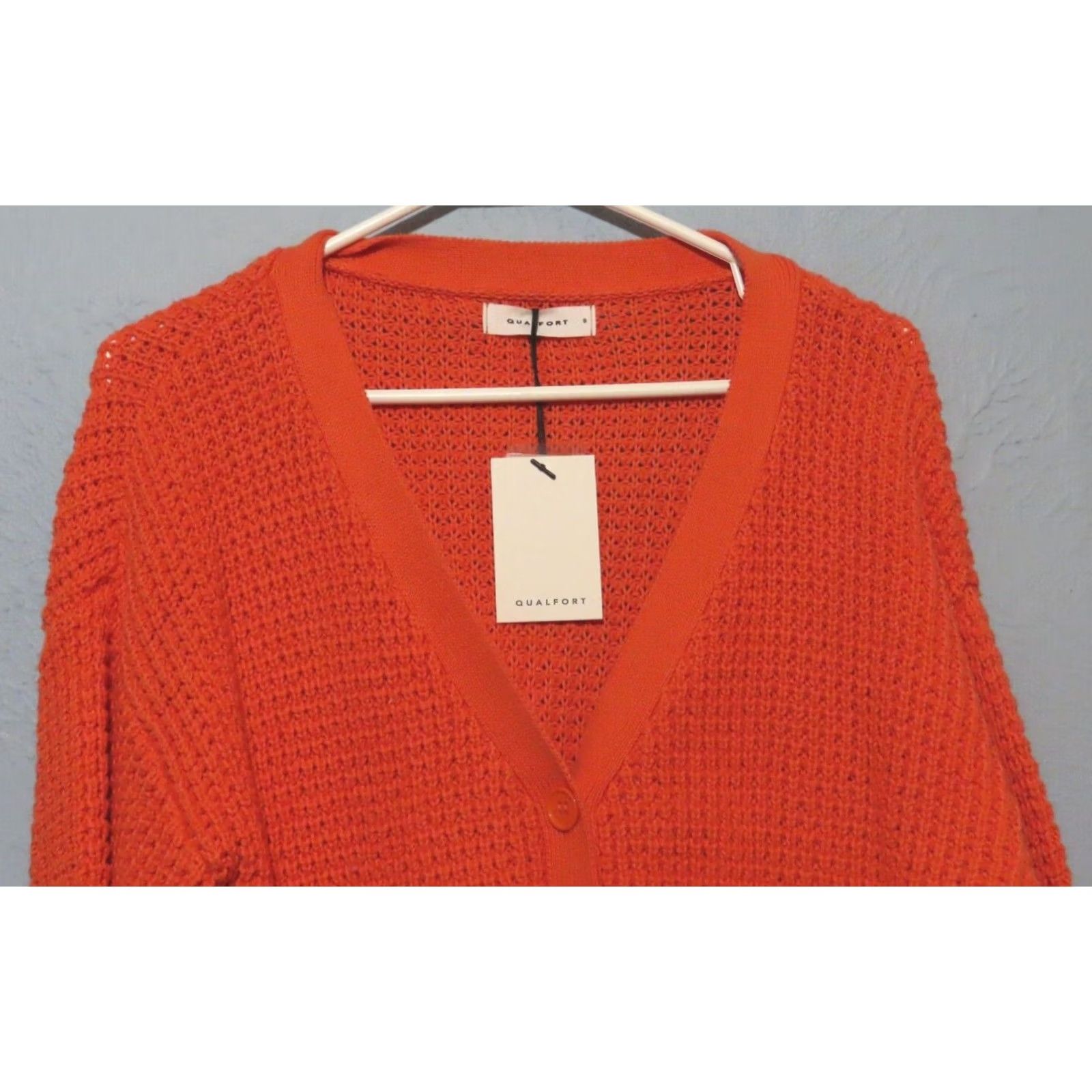 Vintage VINTAGE? Qualfort Womens Orange Cardigan Sweater Knit Button Up Oversized NWT S Cozy Bohemian Casual Womens Cardigan Size S / US 4 / IT 40 - 3 Thumbnail