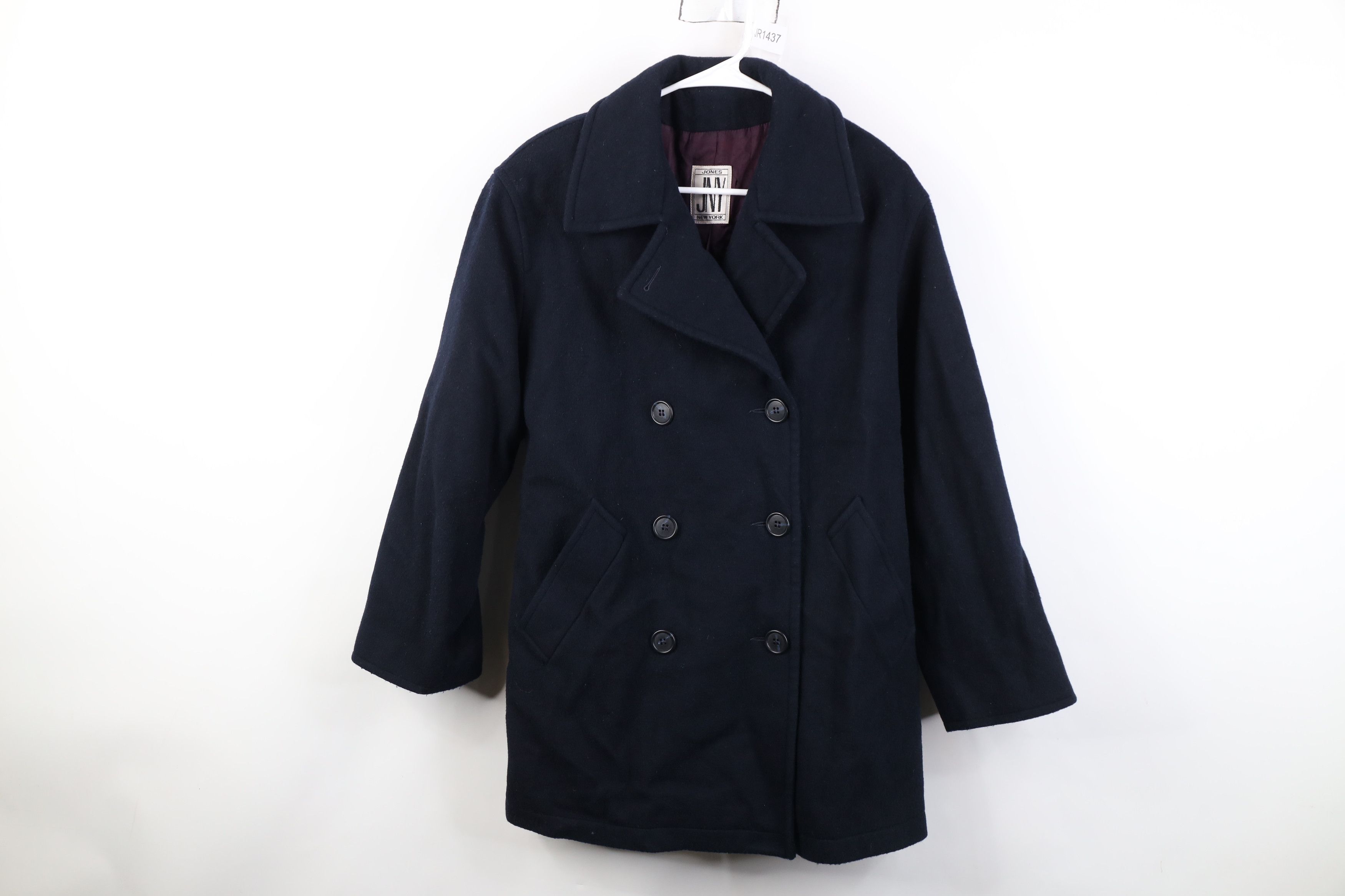 Vintage Vintage 90s Streetwear Breasted Peacoat Jacket Navy Blue Size L / US 10 / IT 46 - 1 Thumbnail