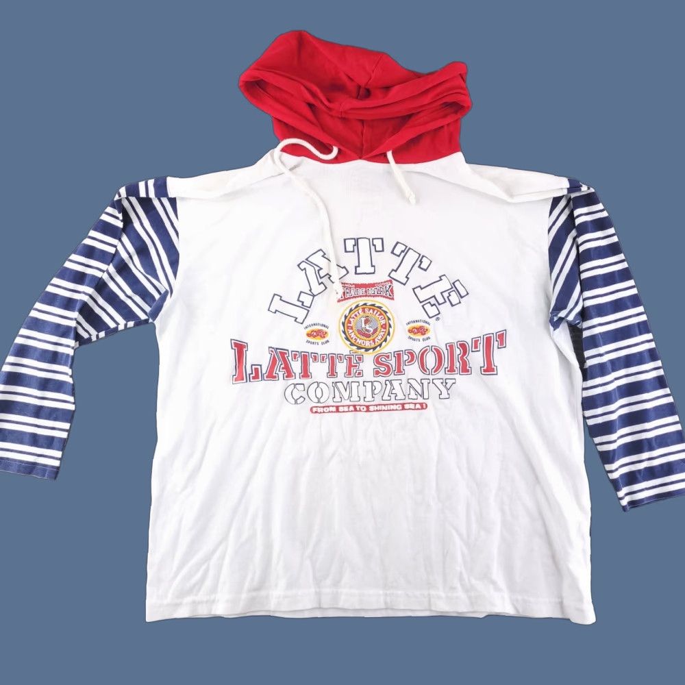 Vintage VINTAGE Shirt Mens M 3/4 Sleeve Hooded White USA Beach Surf Made USA Latte Sport Sleeved T-Shirt Size US M / EU 48-50 / 2 - 1 Thumbnail