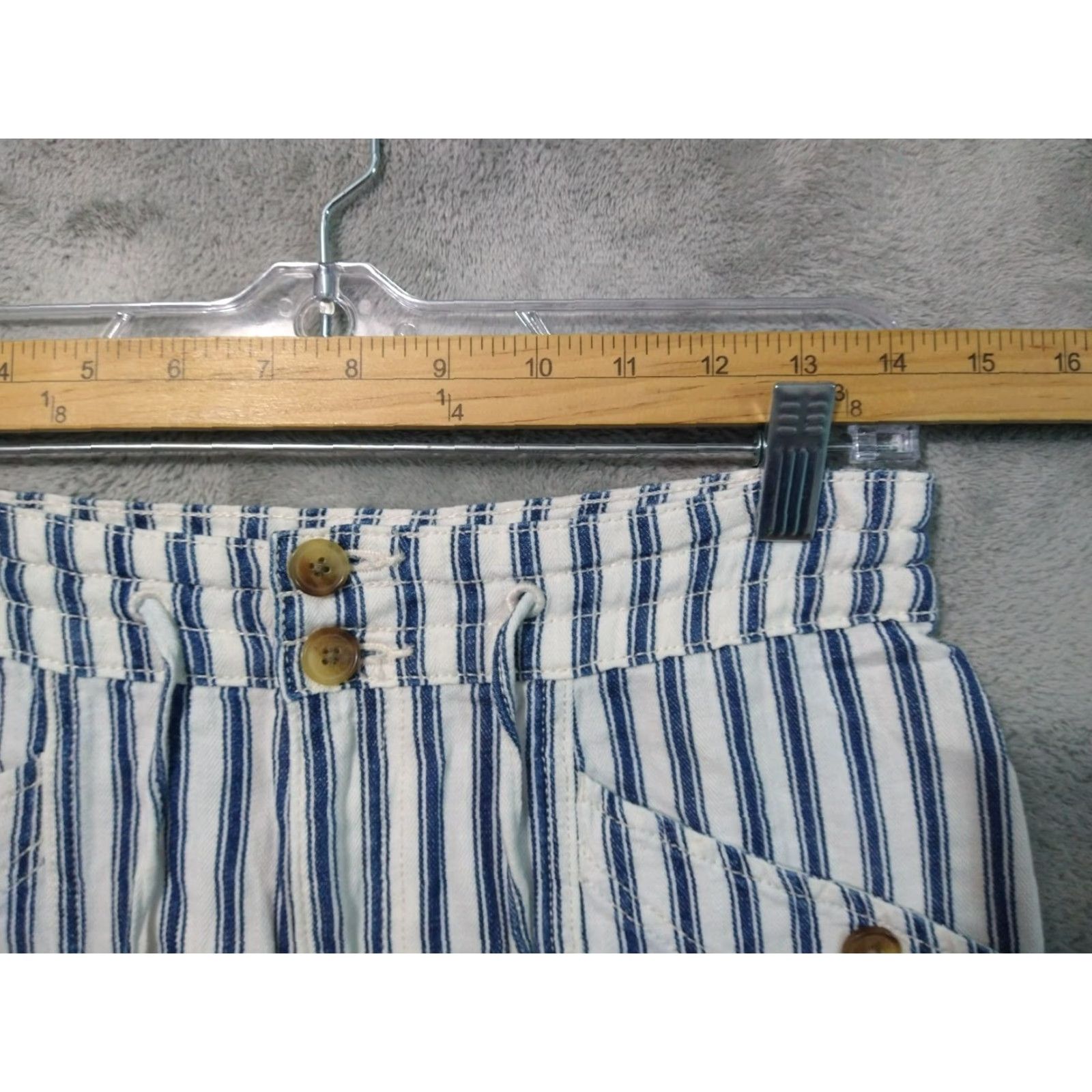 American Eagle Outfitters American Eagle Pants Womens 4 Blue White Striped High Waisted Straight Leg Size 27" / US 4 / IT 40 - 3 Thumbnail