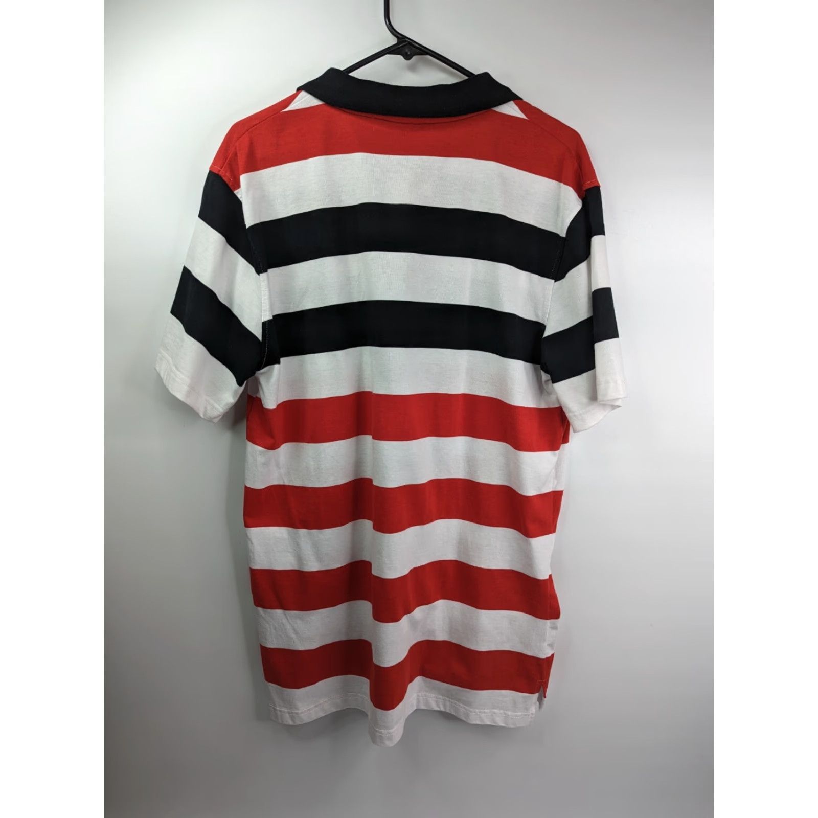 Southpole South Pole Mens Polo Shirt Striped Golf/Rugby - Red Black, XL, Cotton Blend, Button Collar, Short Sleeve, Classic Activewear Size US XL / EU 56 / 4 - 7 Thumbnail