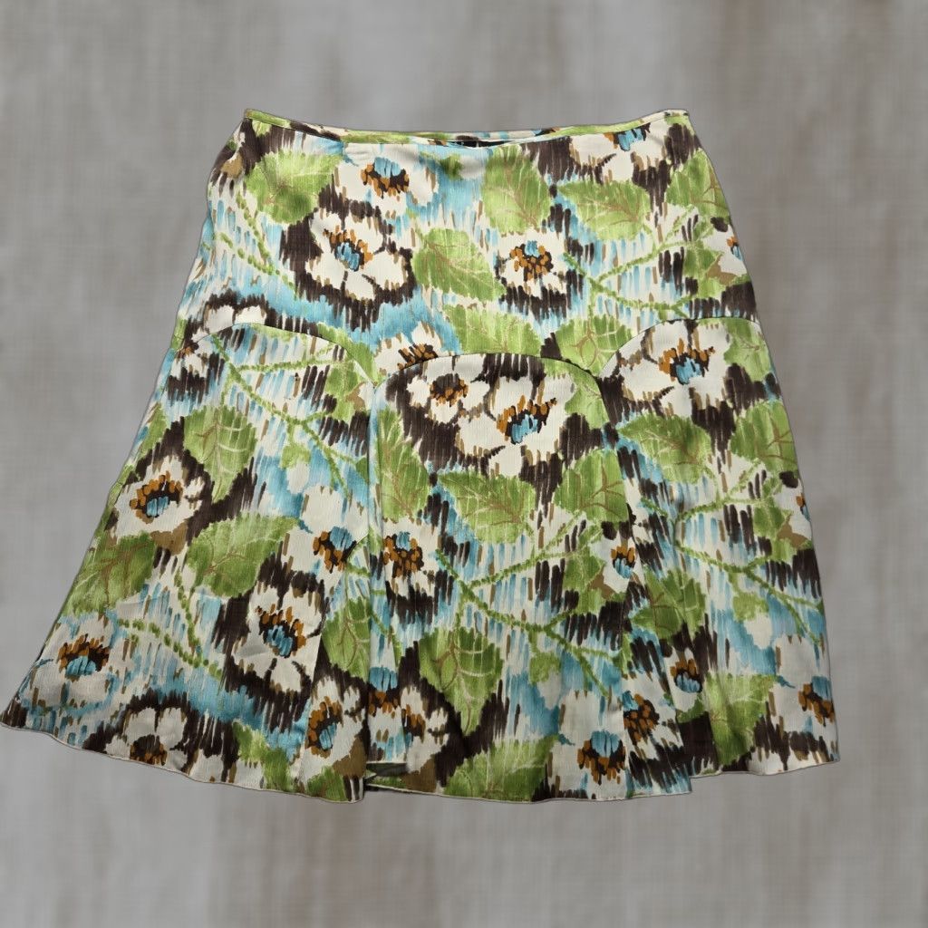 Vintage RQT Skirt Abstract Floral A-line Pleat Womens Size 18 Grunge Boho Size 40" / US 18 - 1 Thumbnail