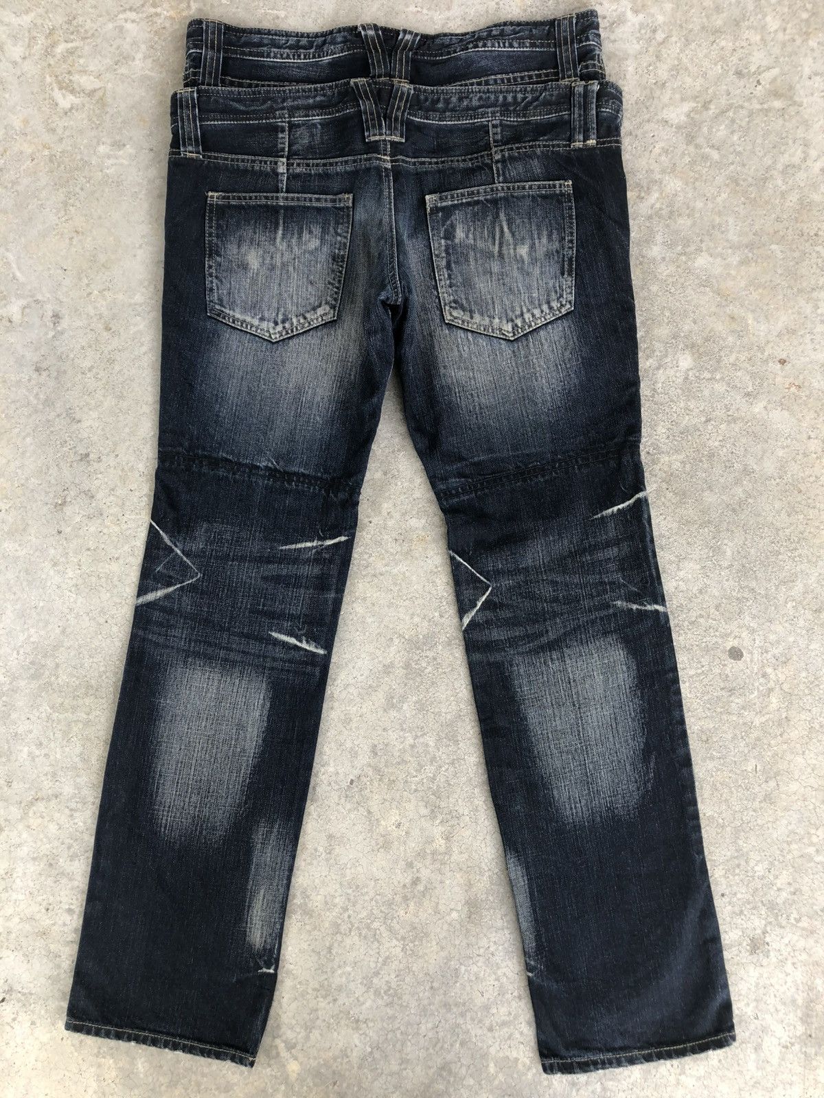 PPFM Japanese PPFM Double Waist Distressed Denim Size US 34 / EU 50 - 2 Thumbnail