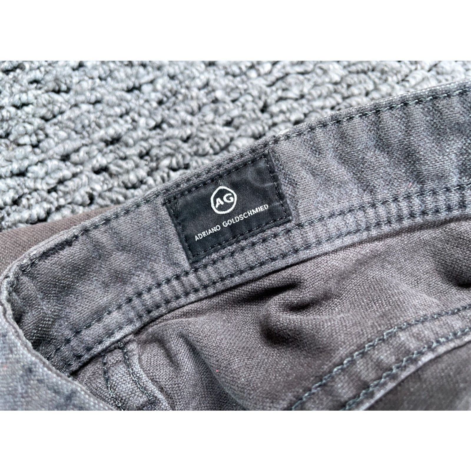Vintage AG Adriano Goldschmied Chino Pants Men 34 Regular Gray Stretch Tapered Leg Flat Front Zip Fly Pockets Vintage No Size US 34 / EU 50 - 4 Thumbnail