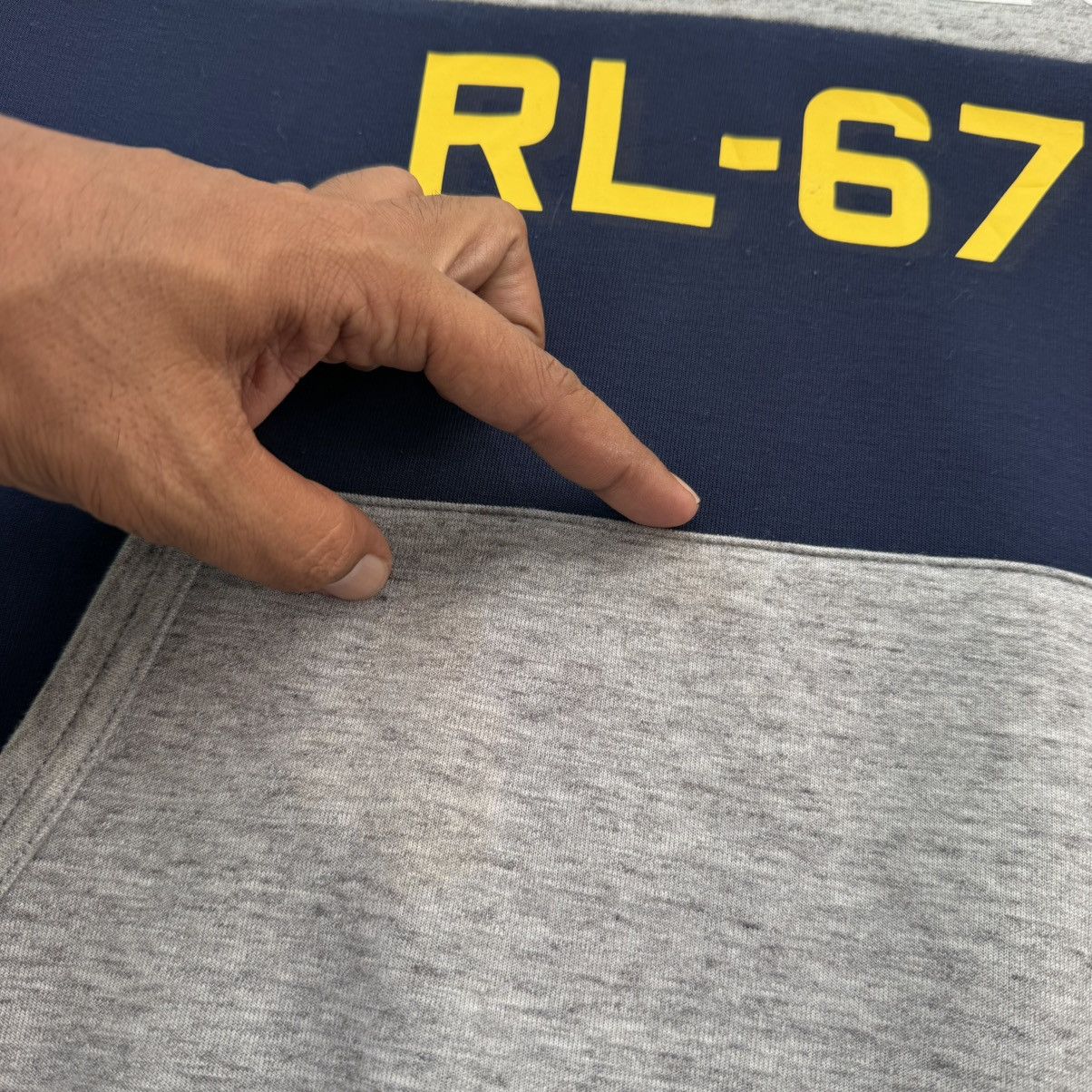 Polo Ralph Lauren Polo Ralph Lauren RL-67 Hoodie Grey Navy Colorblock Big Logo Size US XL / EU 56 / 4 - 8 Thumbnail